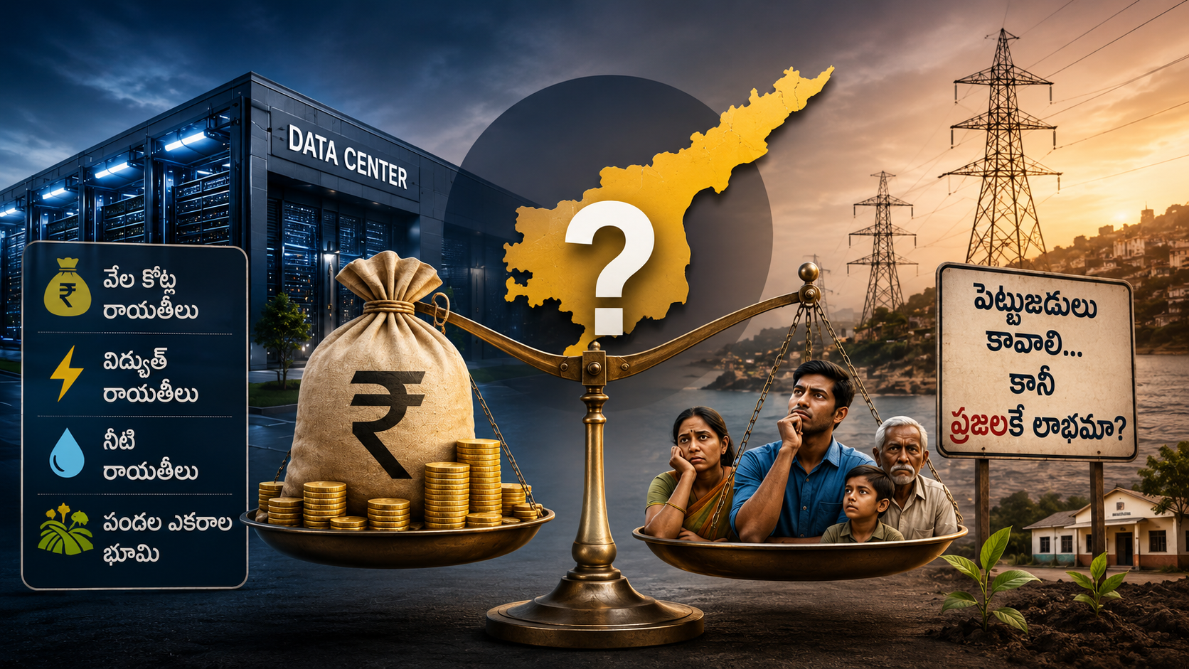 AP Data Center Subsidies పై ఆంధ్రప్రదేశ్‌లో డేటా సెంటర్లకు ఇస్తున్న భారీ రాయితీలపై ప్రతీకాత్మక చిత్రం