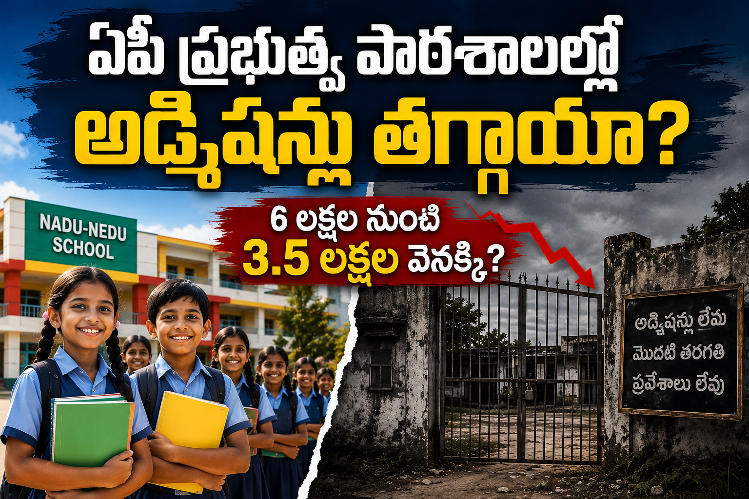 Students in AP government schools and declining admissions representation in Andhra Pradesh education system