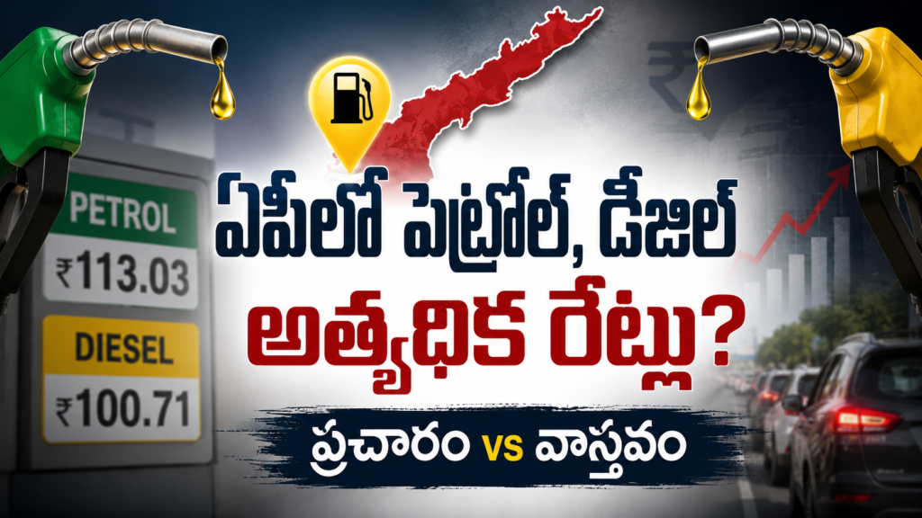 ఏపీలో పెట్రోల్ డీజిల్ అత్యధిక రేట్లపై ప్రచారం vs వాస్తవం ఫీచర్డ్ ఇమేజ్