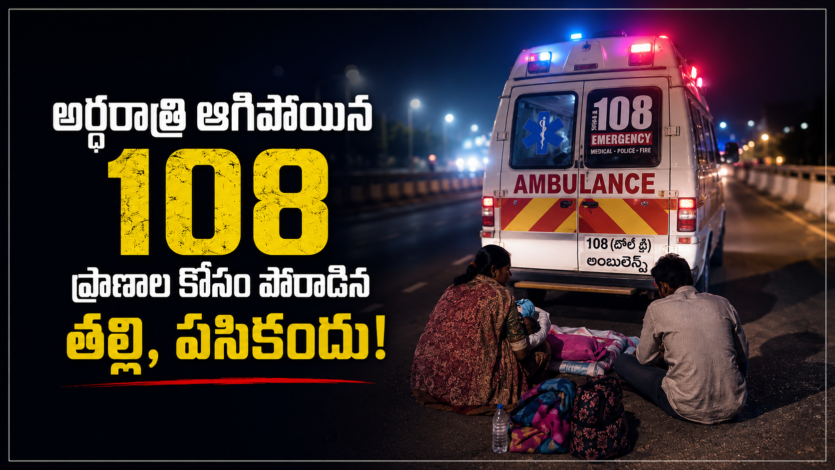 చిత్తూరు 108 అంబులెన్స్ ఘటనలో అర్ధరాత్రి రోడ్డుపై ఆగిపోయిన అంబులెన్స్