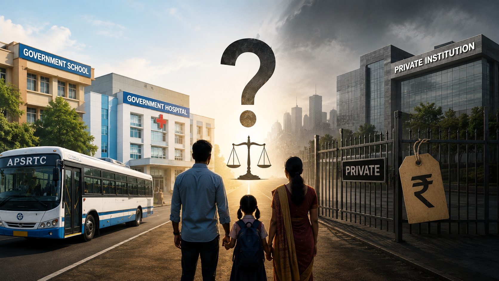 ఆంధ్రప్రదేశ్‌లో విద్య, వైద్యం, రవాణా ప్రైవేటీకరణపై కాన్సెప్ట్ ఫీచర్డ్ ఇమేజ్
