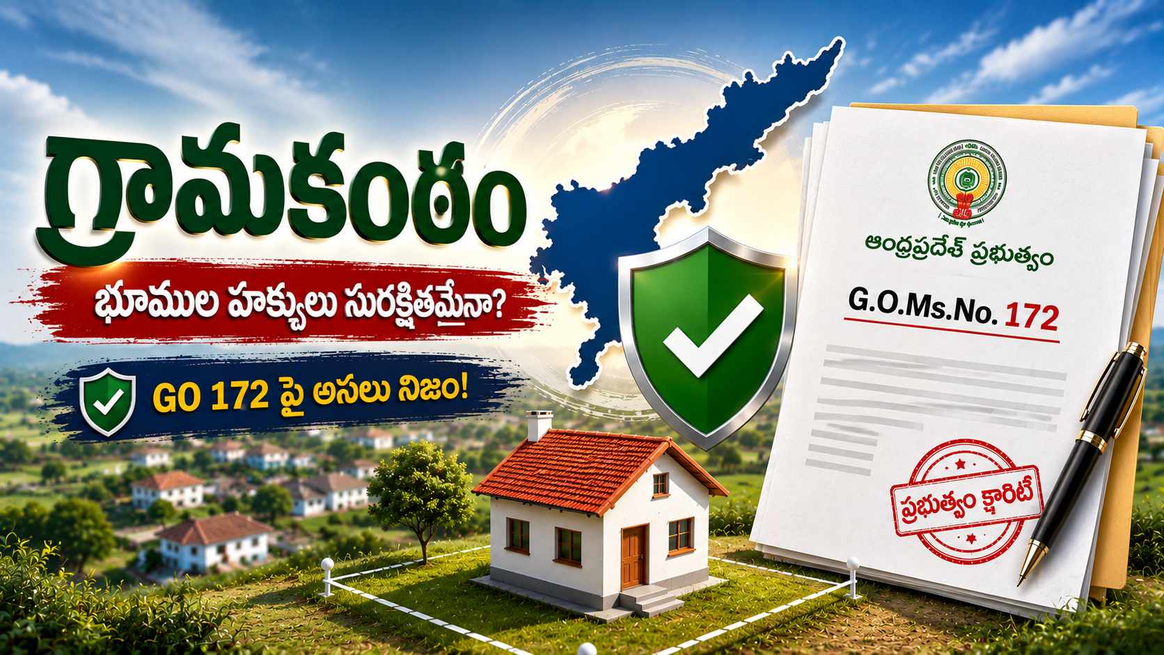 గ్రామకంఠం భూముల హక్కులపై GO 172 నేపథ్యంలో ఆంధ్రప్రదేశ్ ప్రభుత్వం క్లారిటీ ఇచ్చిన ఫీచర్డ్ ఇమేజ్