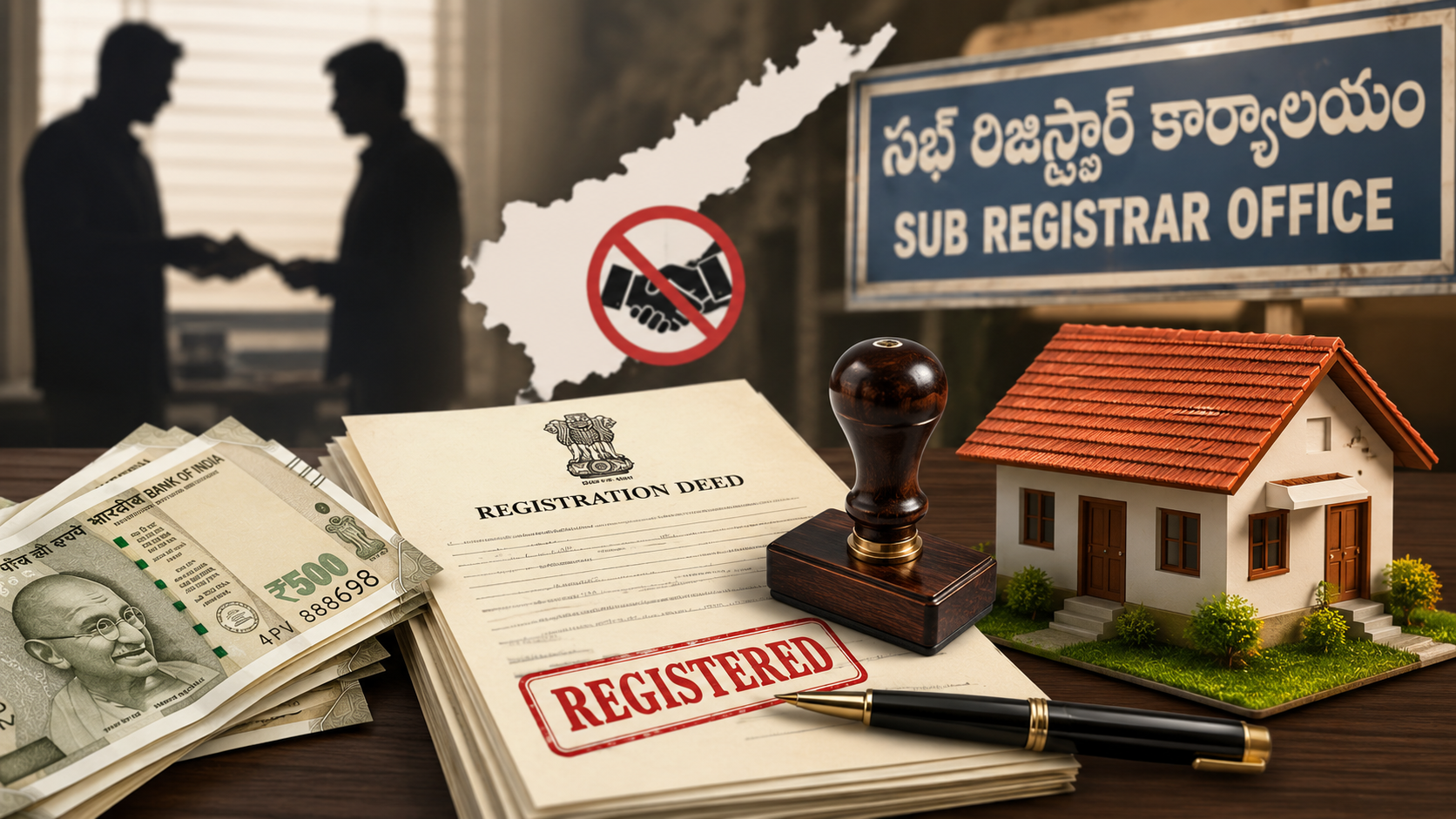 గ్రామాల్లో రిజిస్ట్రేషన్ అవినీతి మరియు లింకు వ్యవస్థపై ఆరోపణలు