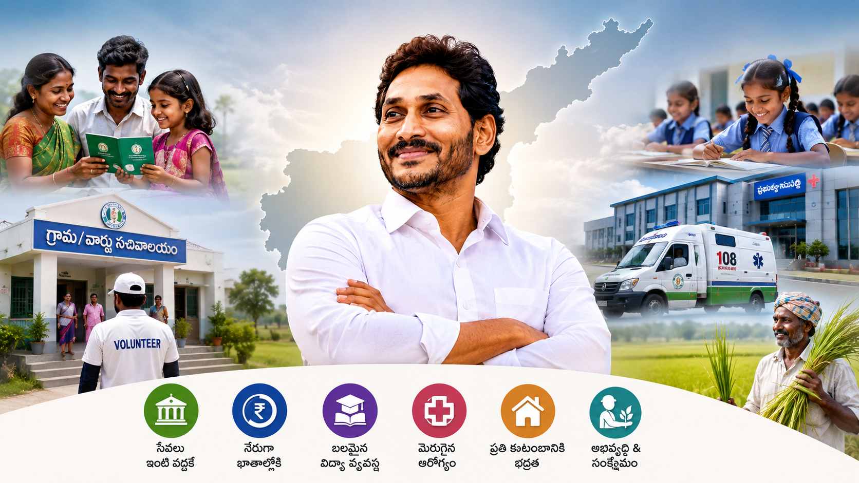 జగన్ గ్రామ స్వరాజ్యం పాలనలో గ్రామ సచివాలయాలు, విద్య, వైద్యం, సంక్షేమ మార్పులు