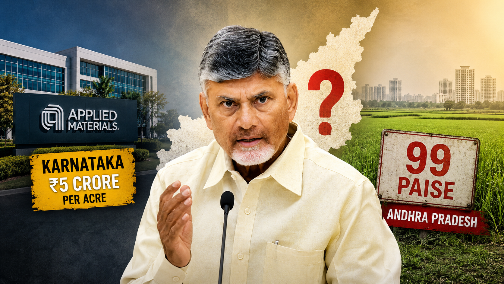 కర్ణాటకలో ఎకరాకు 5 కోట్లు.. ఏపీలో 99 పైసల భూముల వివాదం