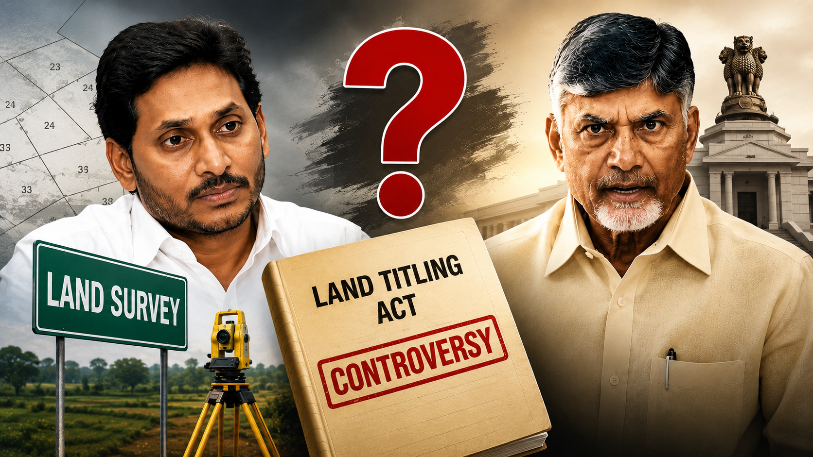 ల్యాండ్ టైటిలింగ్ యాక్ట్ ఏపీ రాజకీయాలపై జగన్‌, చంద్రబాబు మరియు భూ సర్వే వివాదం
