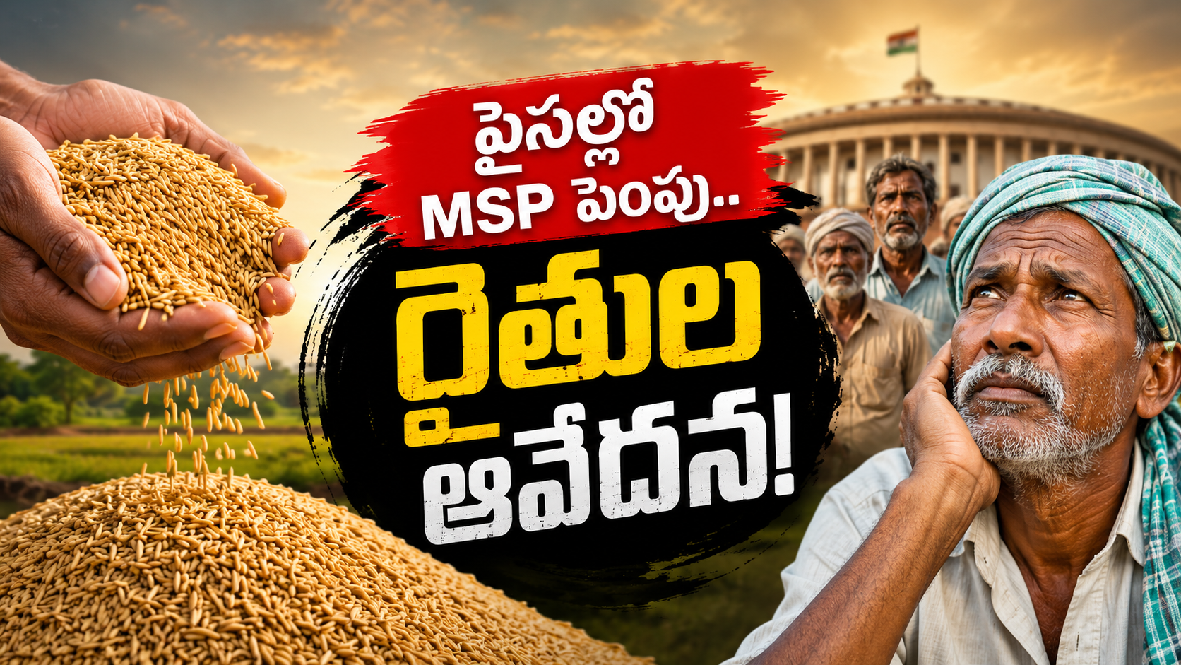 పైసల్లో MSP పెంపుపై ఆవేదన వ్యక్తం చేస్తున్న రైతులు