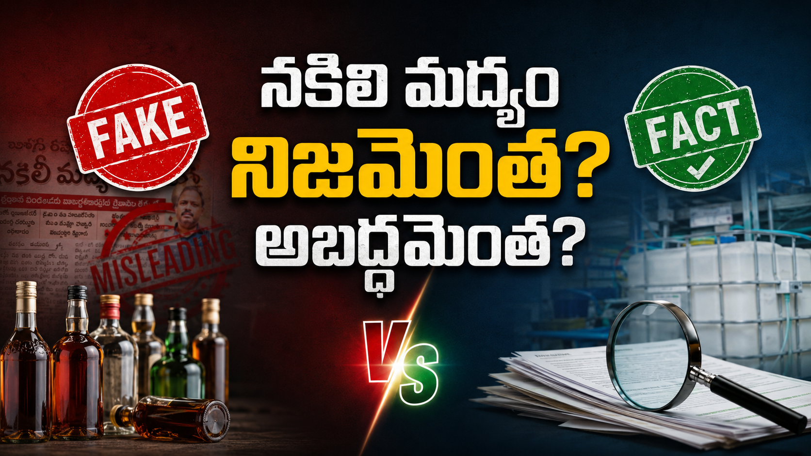 నకిలీ మద్యం వివాదంపై ఫేక్ vs ఫ్యాక్ట్ ఫీచర్డ్ ఇమేజ్