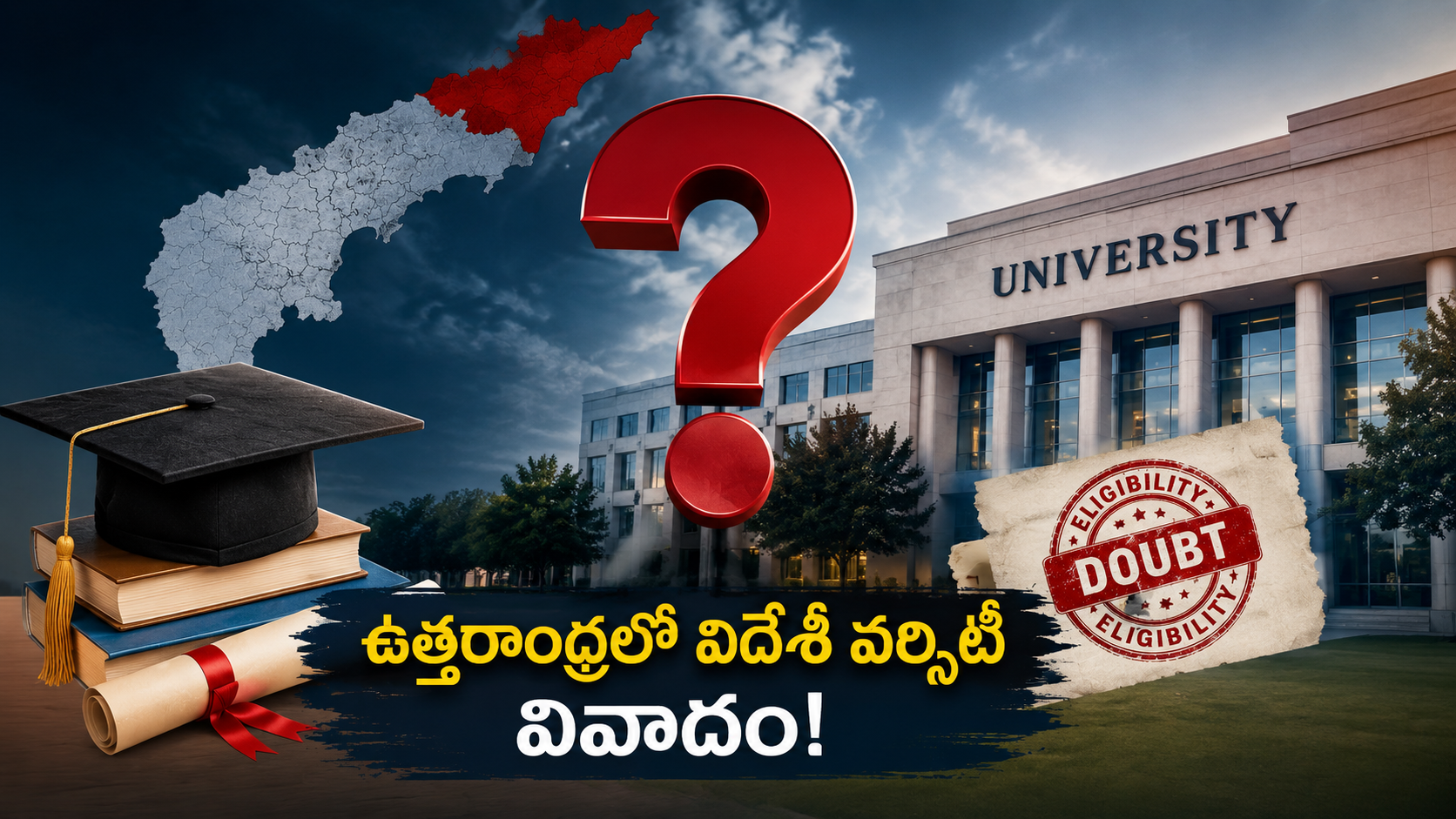 యూజీసీ అర్హతలపై వివాదంలో ఉన్న ఉత్తరాంధ్ర విదేశీ వర్సిటీ ప్రాజెక్ట్