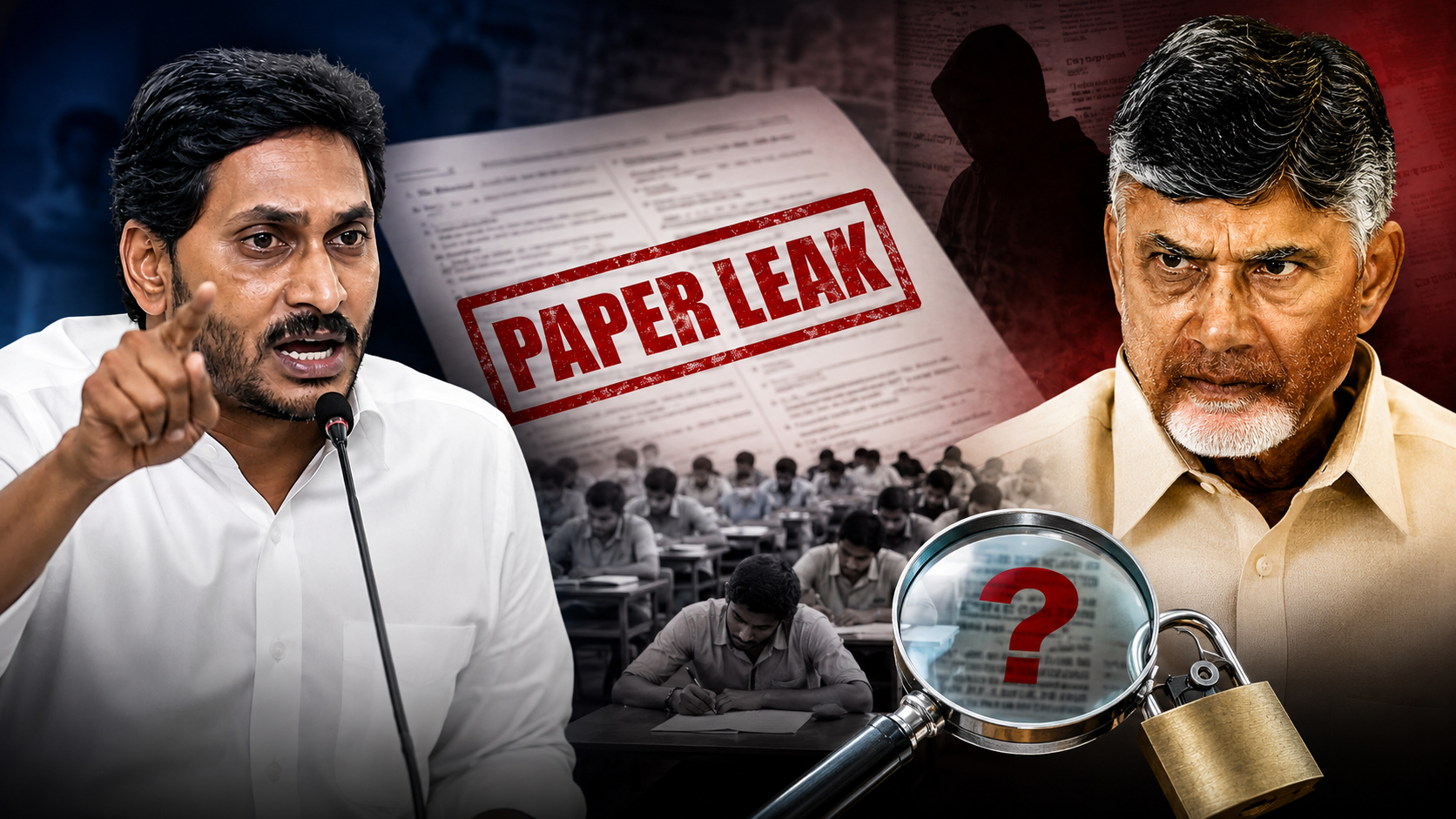 చంద్రబాబు పేపర్ లీకుల చరిత్రపై జగన్ ఆరోపణలు, డీఎస్సీ లీక్ వివాదం నేపథ్యంగా రూపొందించిన ఫీచర్డ్ ఇమేజ్
