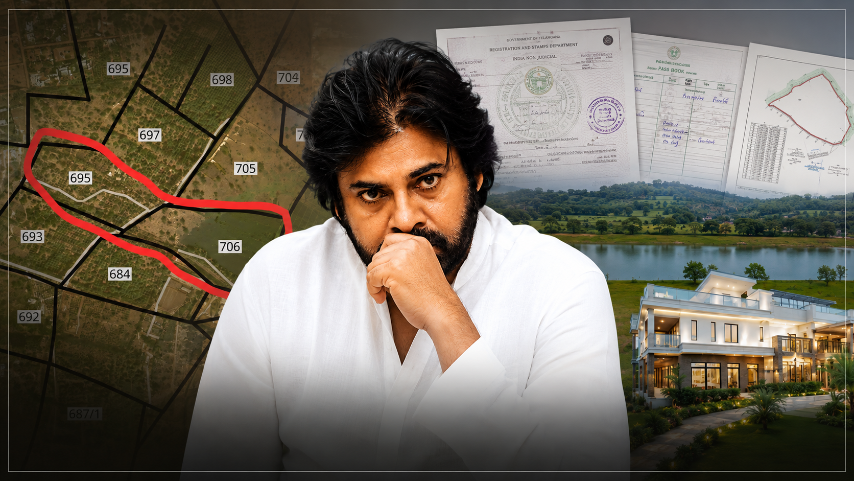పవన్ కళ్యాణ్ జన్వాడ భూముల వివాదం, సర్వే నంబర్ 706 భూములపై వివాదాస్పద ఆరోపణలు