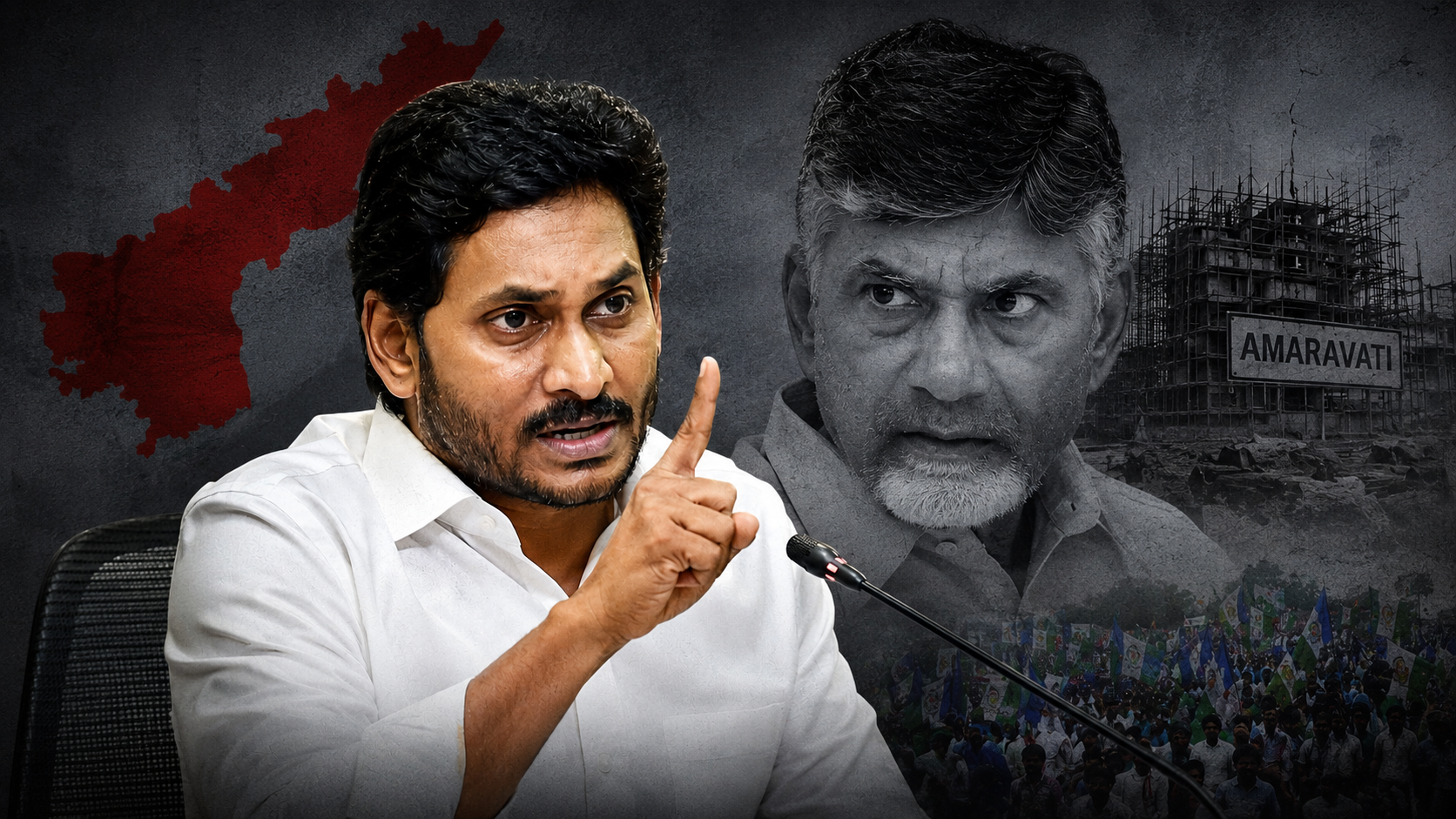 రెండేళ్ల నారాసుర పాలనపై జగన్ తీవ్ర విమర్శలు చేస్తూ ప్రభుత్వ వైఫల్యాలను ఎండగట్టిన దృశ్యం