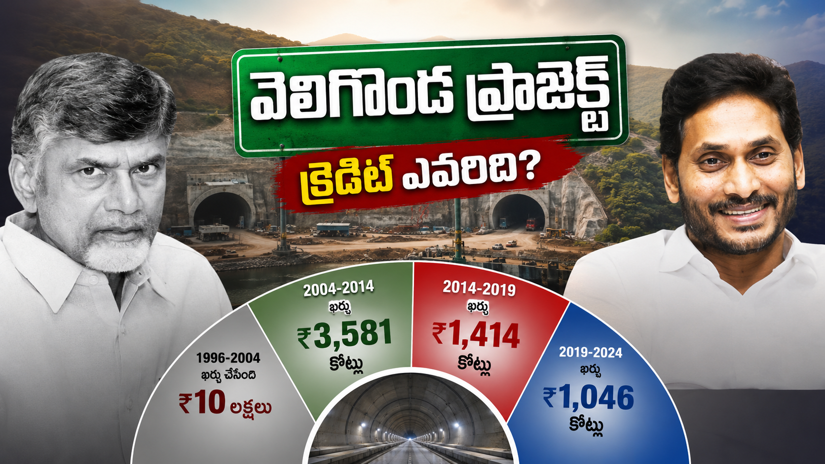 వెలిగొండ ప్రాజెక్ట్ క్రెడిట్ ఎవరిది? చంద్రబాబు, జగన్ ప్రభుత్వాల హయాంలో ఖర్చులు, టన్నెల్ నిర్మాణ పురోగతిపై పోలిక