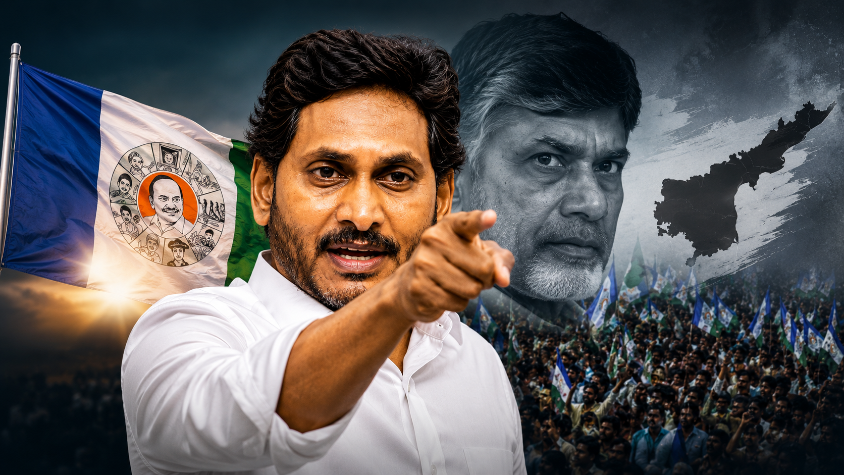 వైసీపీ ఎదుగుదల నేపథ్యంలో జగన్ ప్రజలను ఉద్దేశించి మాట్లాడుతున్న దృశ్యం