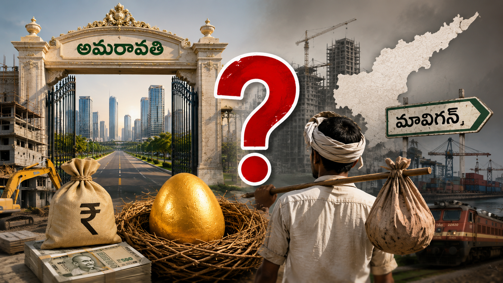 అమరావతి గేటెడ్ కమ్యూనిటీగా మారుతోందా? భారీ నిర్మాణ వ్యయాలు, మావిగన్ ప్రతిపాదనపై రాజకీయ విశ్లేషణను సూచించే ఫీచర్డ్ ఇమేజ్