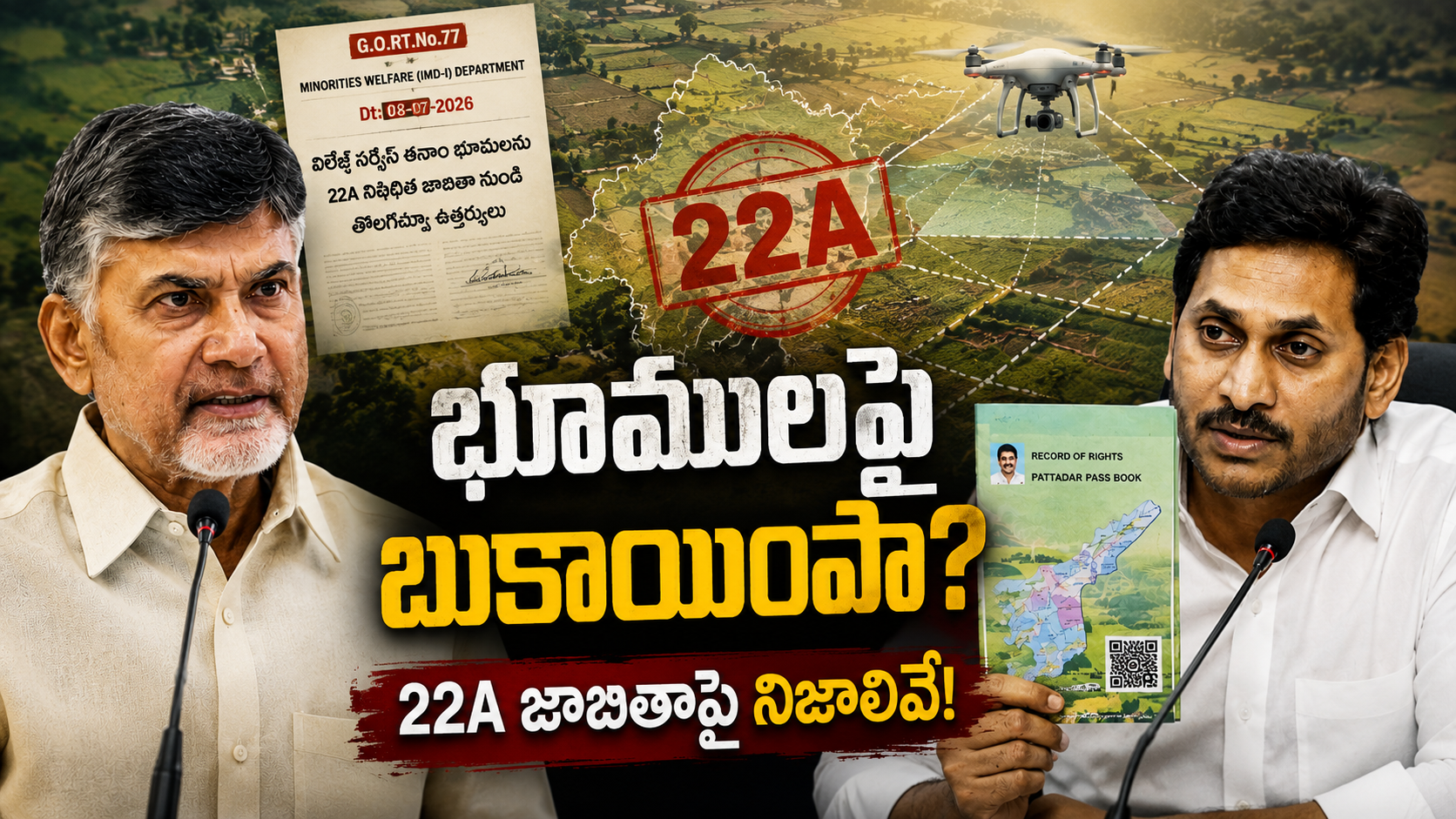 భూములపై బుకాయింపు అంశంపై 22ఏ జాబితా, భూముల రీ సర్వే, పట్టాదార్ పాస్ పుస్తకాల వివాదంలో చంద్రబాబు వ్యాఖ్యలకు వైఎస్సార్‌సీపీ కౌంటర్