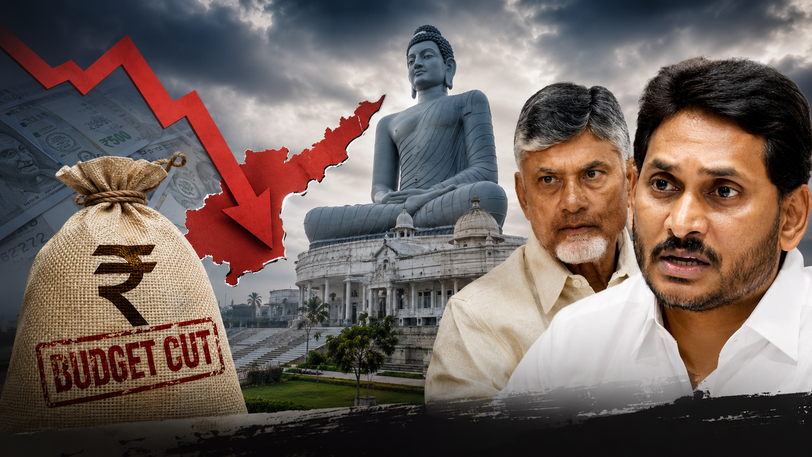 కేంద్ర బడ్జెట్ ఏపీకి అన్యాయం జరిగిందని అమరావతి అంశంపై జగన్ చేసిన ఆరోపణలను ప్రతిబింబించే చిత్రం