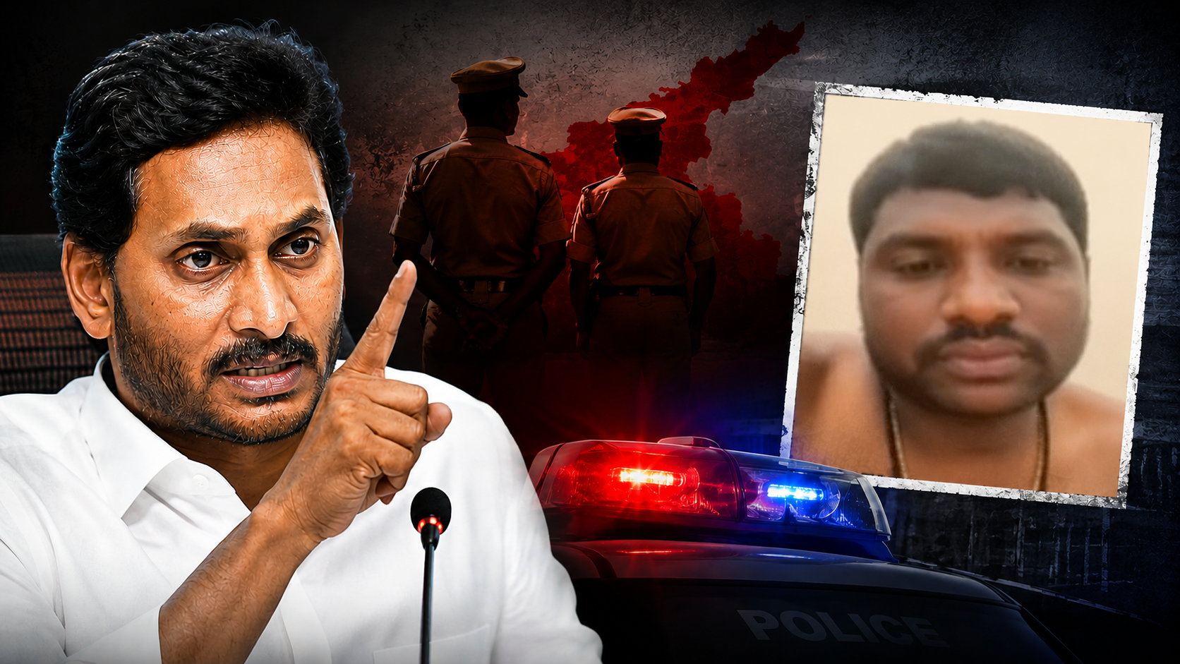 క్రాంతికుమార్ మృతి కేసుపై వైఎస్ జగన్ ఆరోపణలు చేస్తుండగా, పోలీసు వ్యవస్థపై తీవ్ర విమర్శలను సూచించే ఫీచర్డ్ ఇమేజ్