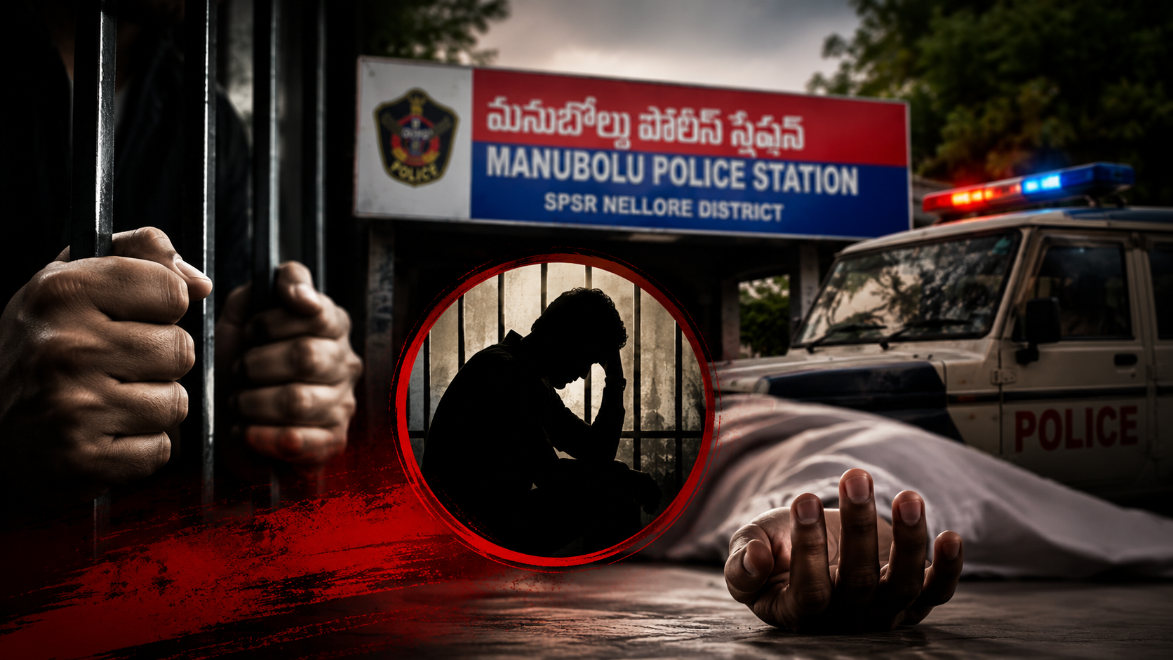 నెల్లూరు జిల్లా మనుబోలు పోలీస్ స్టేషన్‌లో వ్యక్తి మృతి ఘటన నేపథ్యంలో లాకప్ డెత్ ఆరోపణలను సూచించే ప్రతీకాత్మక ఫీచర్డ్ ఇమేజ్