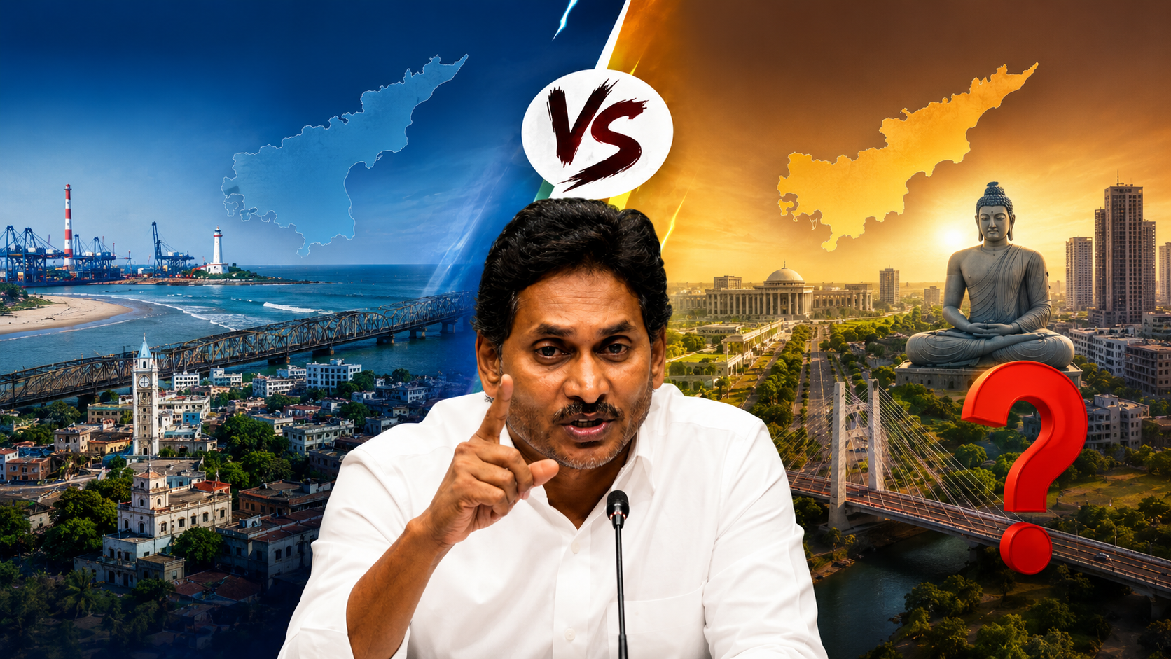 మావిగన్ Vs అమరావతి రాజధాని అంశంపై వైఎస్ జగన్ చేసిన సంచలన వ్యాఖ్యలను ప్రతిబింబించే చిత్రం