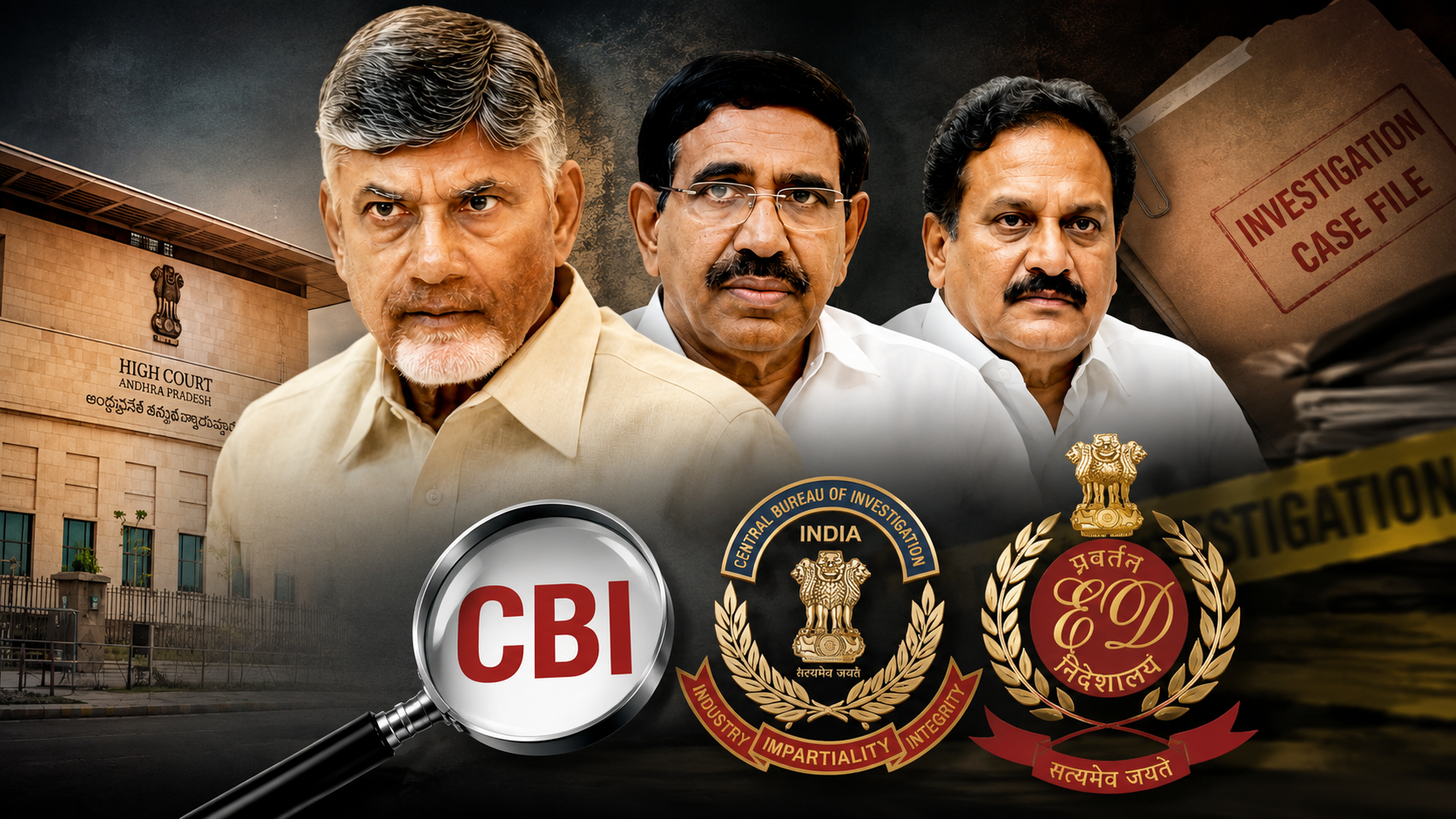 నిందితులే పాలకులైతే నిష్పాక్షిక దర్యాప్తు ఎలా? చంద్రబాబు, నారాయణ, రవీంద్ర కేసులను సీబీఐ, ఈడీకి అప్పగించాలని హైకోర్టులో దాఖలైన అదనపు అఫిడవిట్‌కు సంబంధించిన ప్రతీకాత్మక చిత్రం.