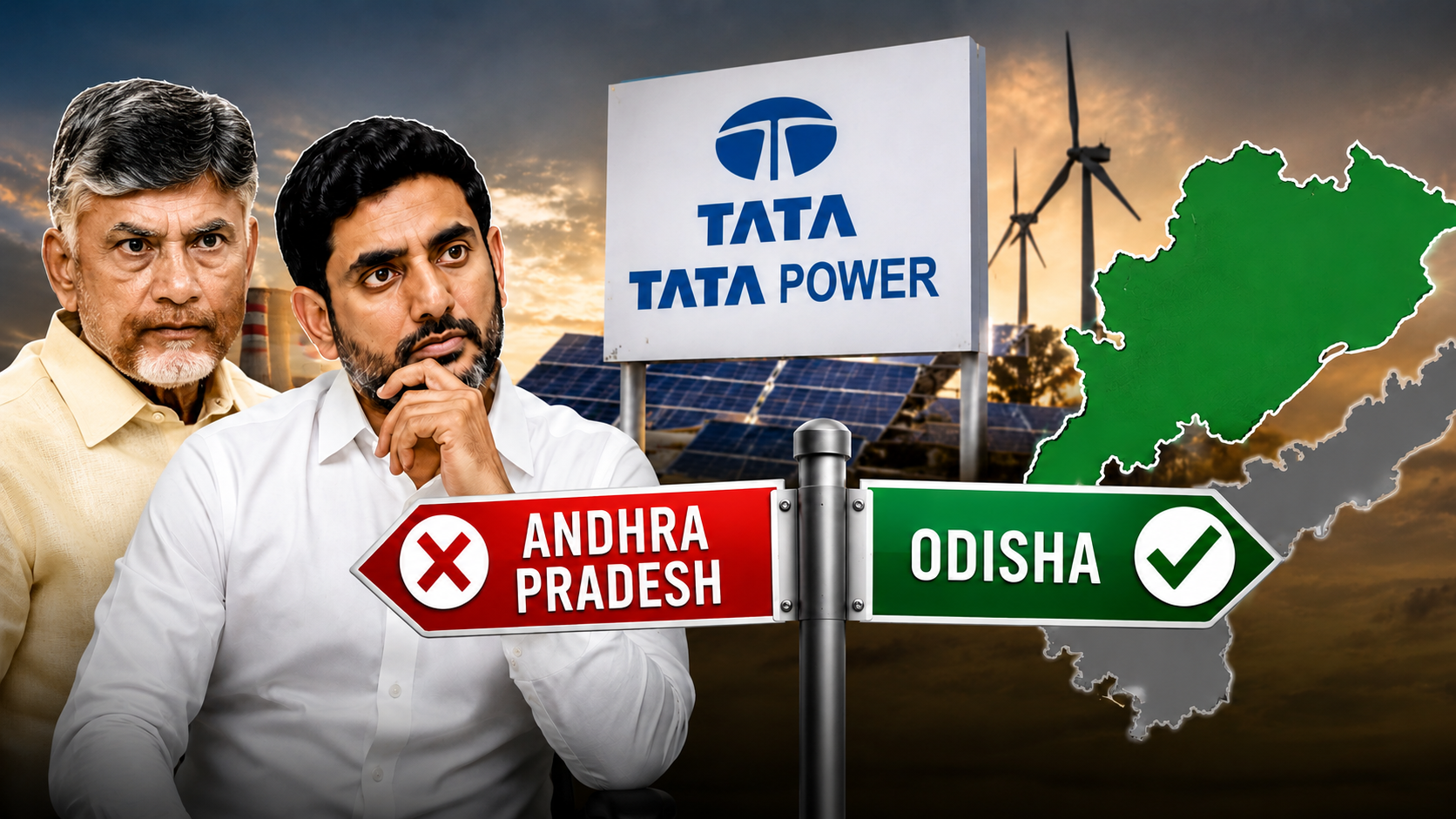 టాటా పవర్ ప్రాజెక్ట్ ఒడిశాకు షిఫ్ట్ అయిన నేపథ్యంలో ఆంధ్రప్రదేశ్, ఒడిశా పోలికతో రూపొందించిన ఫీచర్డ్ ఇమేజ్.