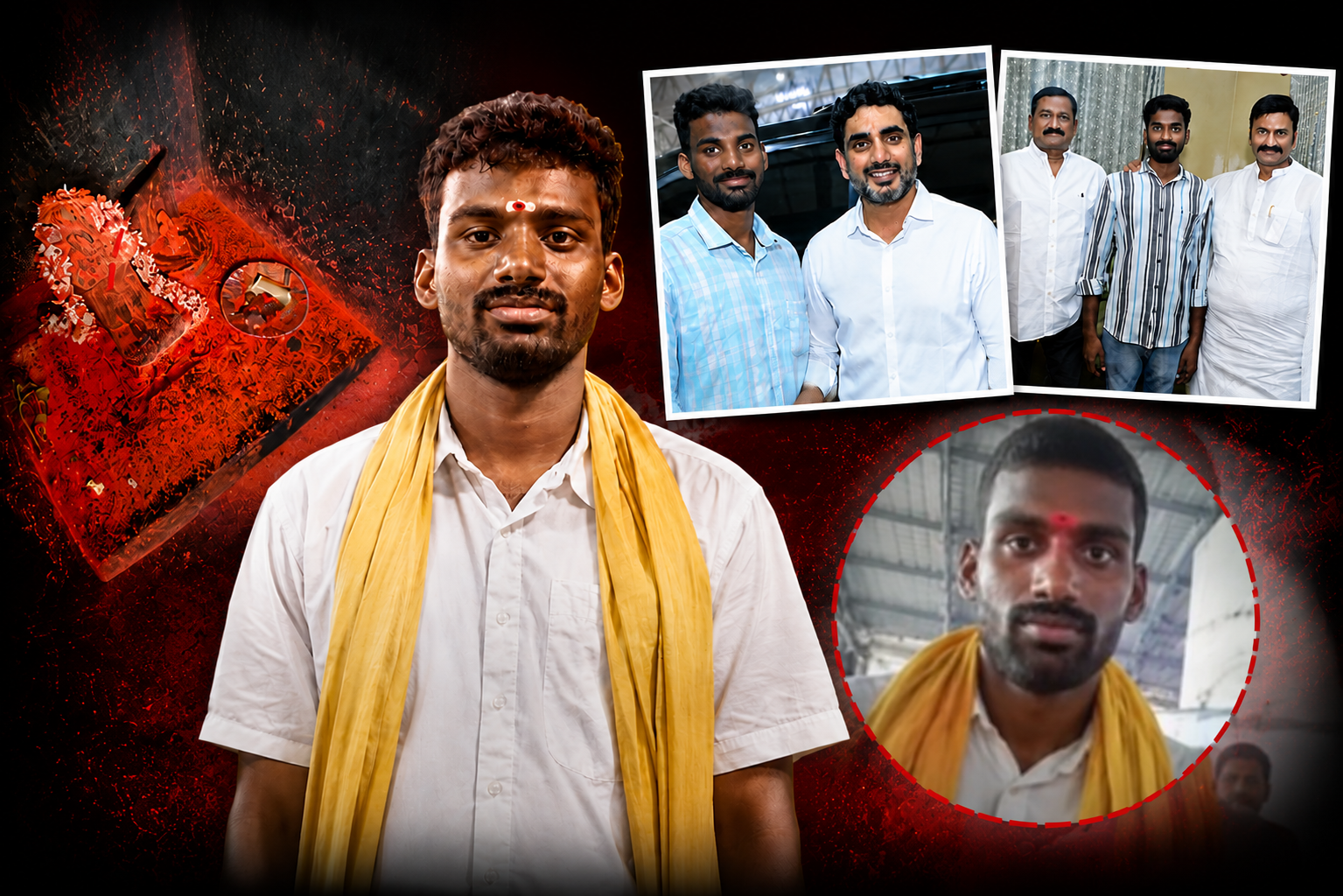 తిరుమల ఆంజనేయస్వామి విగ్రహం చోరీ కేసులో అరెస్టైన టీడీపీ నేత జష్వంత్, నారా లోకేష్, గంటా శ్రీనివాసరావుతో ఫోటోలు