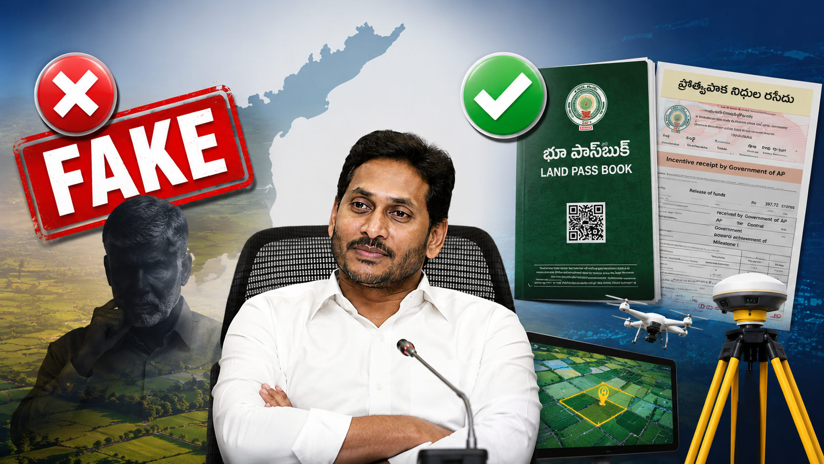 వైఎస్ జగన్ భూ రికార్డుల ఫ్యాక్ట్ చెక్ – ఫేక్ ప్రచారం, రీ-సర్వే, క్యూ ఆర్ పాస్బుక్లు, యూఎల్పీఐఎన్ వ్యవస్థపై వాస్తవాలు