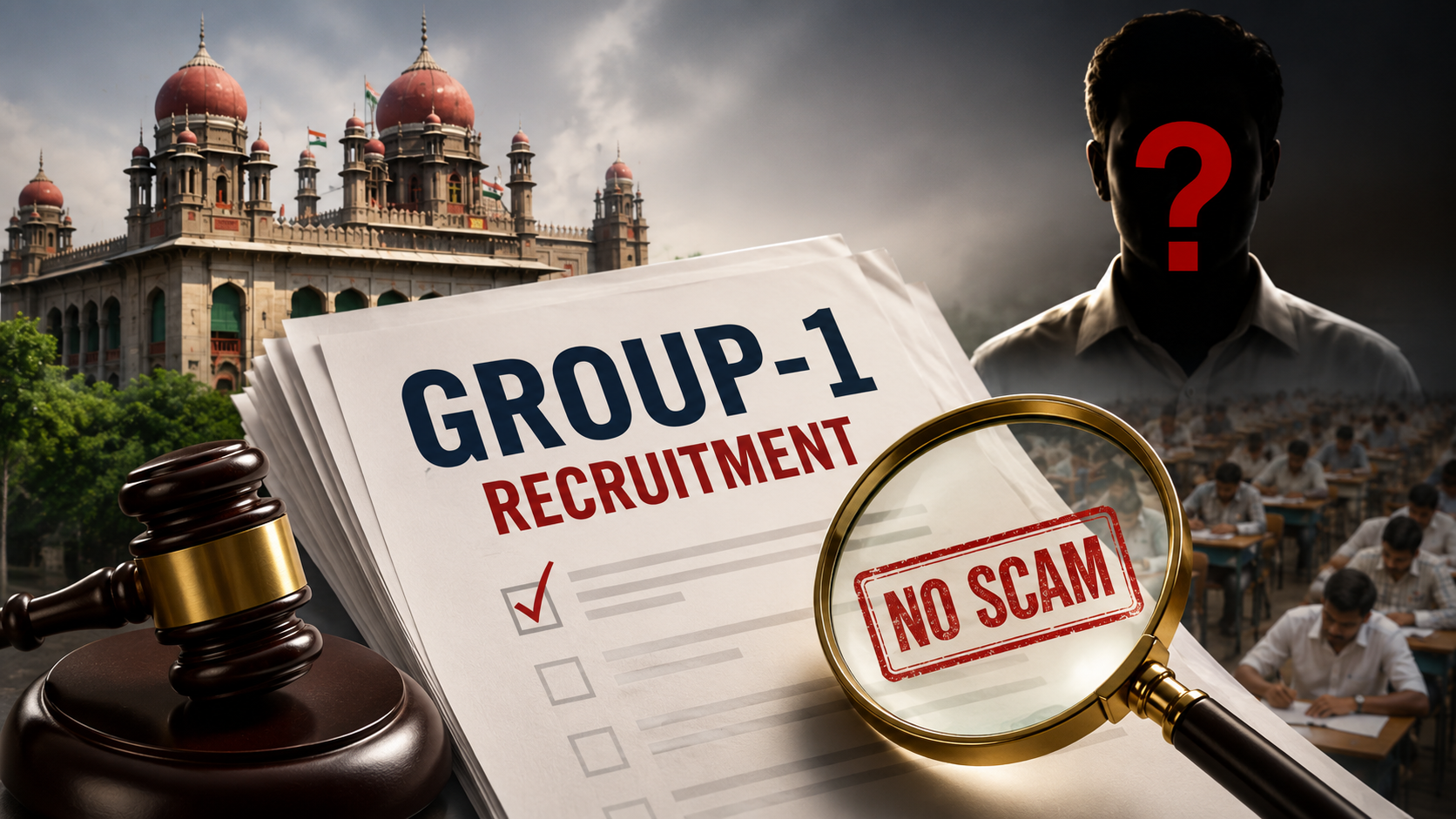 Group 1 Recruitmentపై సిట్ నివేదిక, కోర్టు పర్యవేక్షణ మరియు అక్రమాలకు ఆధారాలు లేవన్న అంశాలను చూపించే చిత్రం
