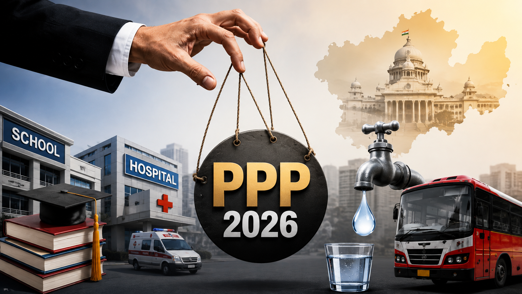 PPP విధానం 2026 ద్వారా విద్య, వైద్యం, తాగునీరు, రవాణా రంగాల్లో ప్రైవేట్ భాగస్వామ్యం