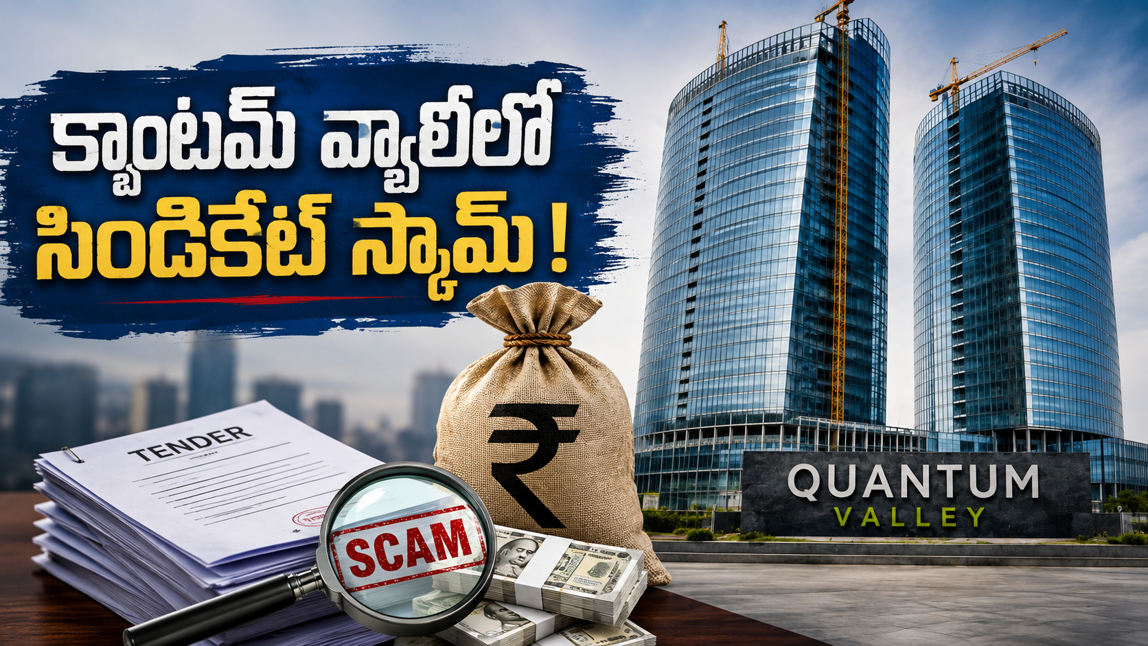 క్వాంటమ్‌ వ్యాలీ ట్విన్‌ టవర్ల కాంట్రాక్ట్‌పై ఆరోపణలు