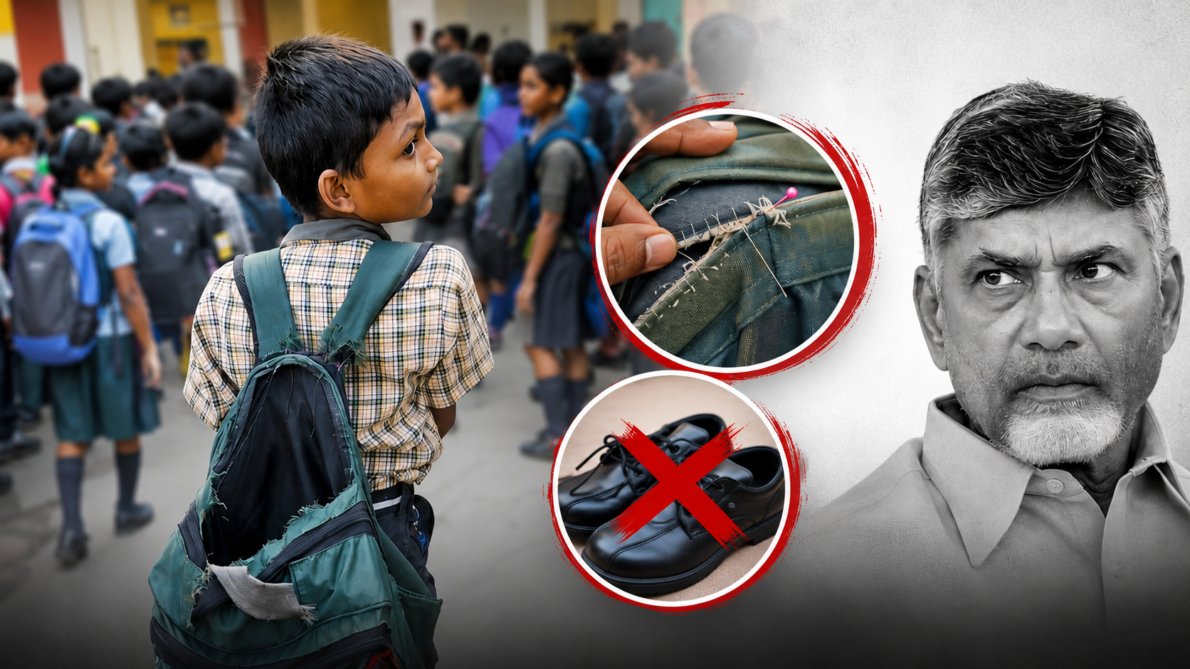 విద్యార్థి మిత్ర కిట్లు నాణ్యతపై విమర్శలు – చిరిగిన బ్యాగులు, సరిపోని బూట్లు