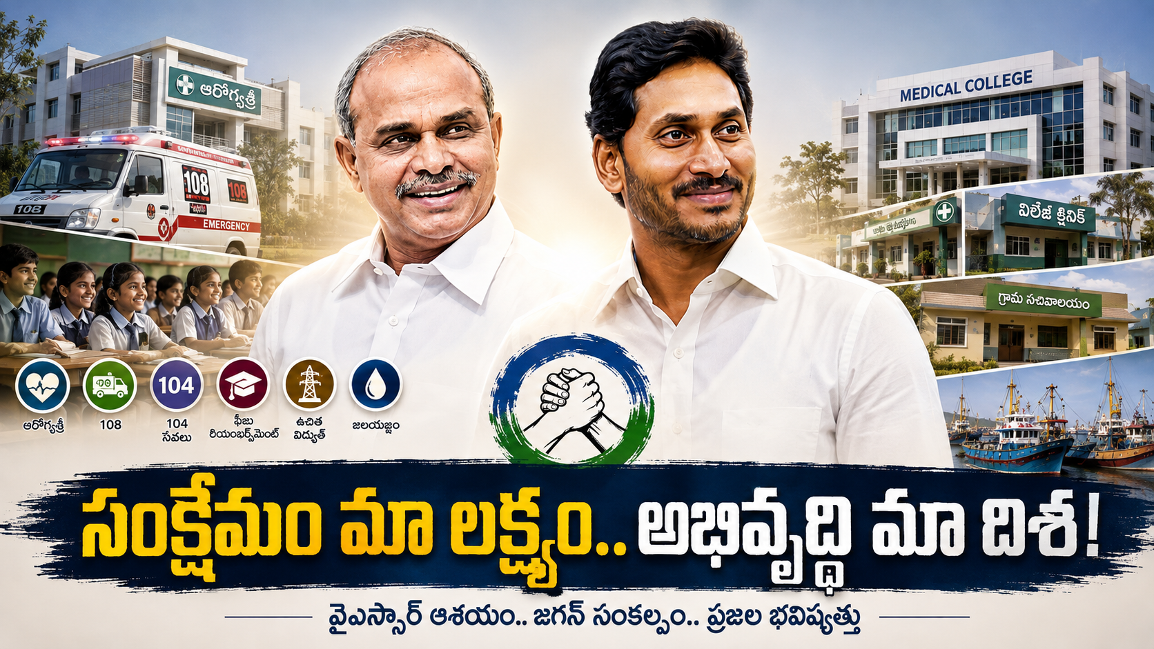 వైఎస్సార్ జగన్ సంక్షేమ అభివృద్ధి – ఆరోగ్యం, విద్య, మెడికల్ కాలేజీలు మరియు పేదల సంక్షేమ కార్యక్రమాలు