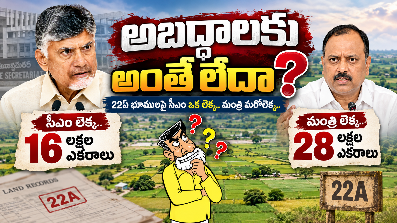 22ఏ భూములపై చంద్రబాబు, అనగాని సత్యప్రసాద్ వేర్వేరు లెక్కలు