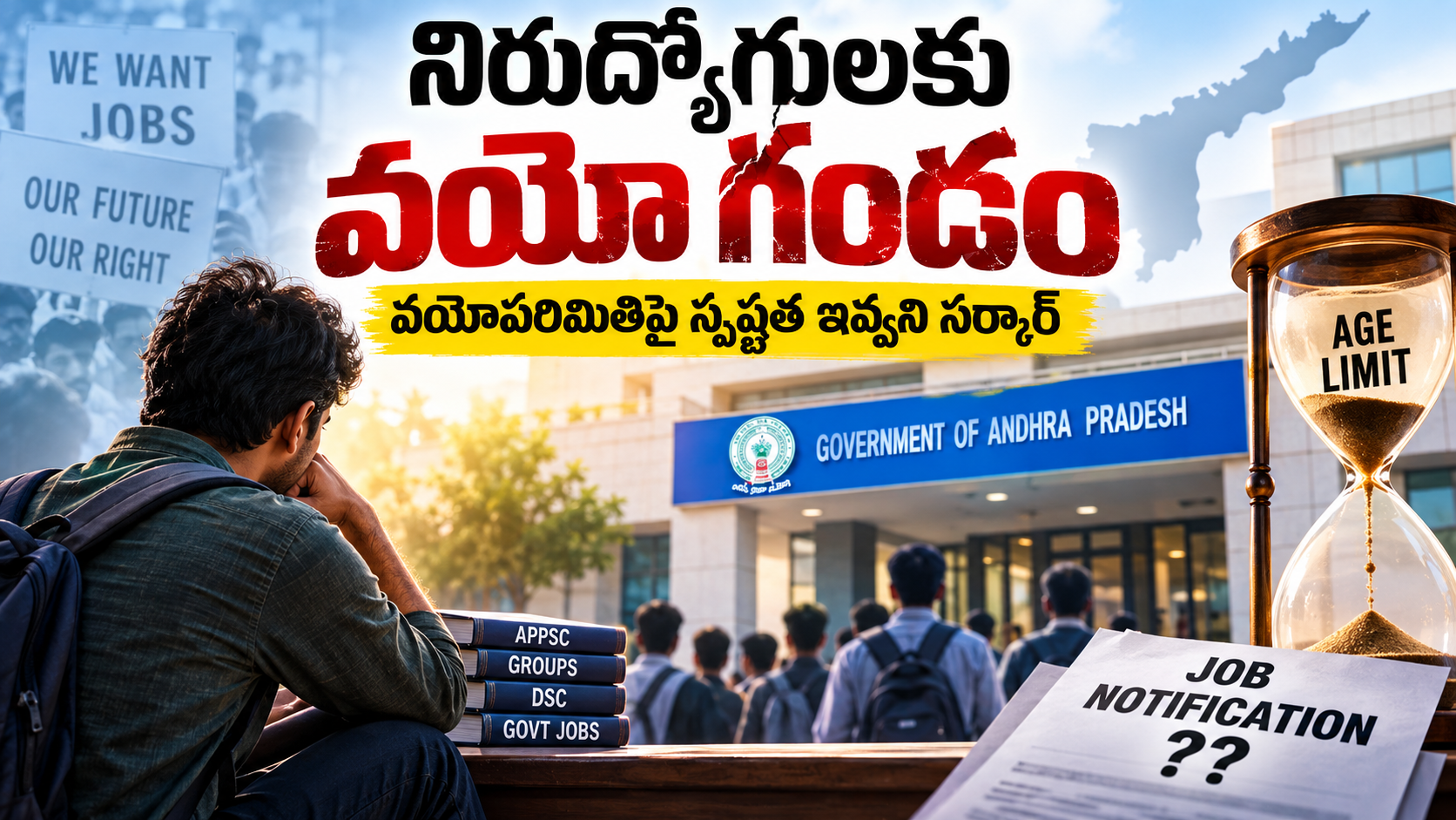 నిరుద్యోగులకు వయో గండం – ప్రభుత్వ ఉద్యోగాల వయోపరిమితిపై స్పష్టత కోసం ఎదురుచూపులు