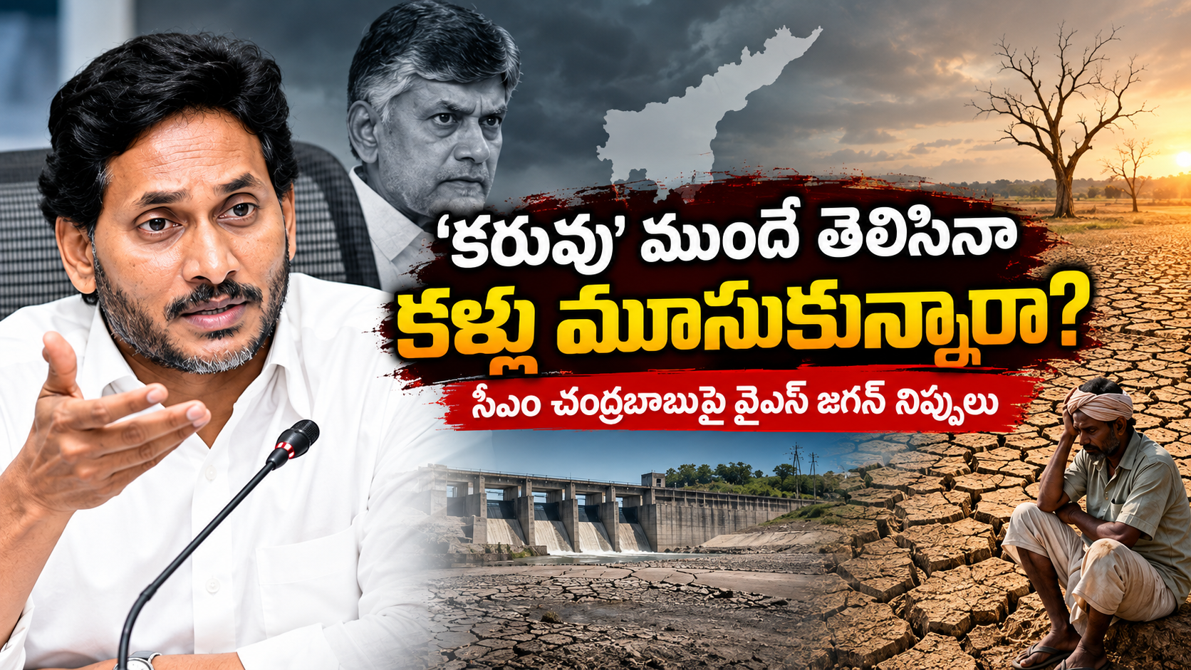 ఆంధ్రప్రదేశ్ కరువుపై వైఎస్ జగన్ చంద్రబాబు ప్రభుత్వాన్ని విమర్శిస్తున్న దృశ్యం