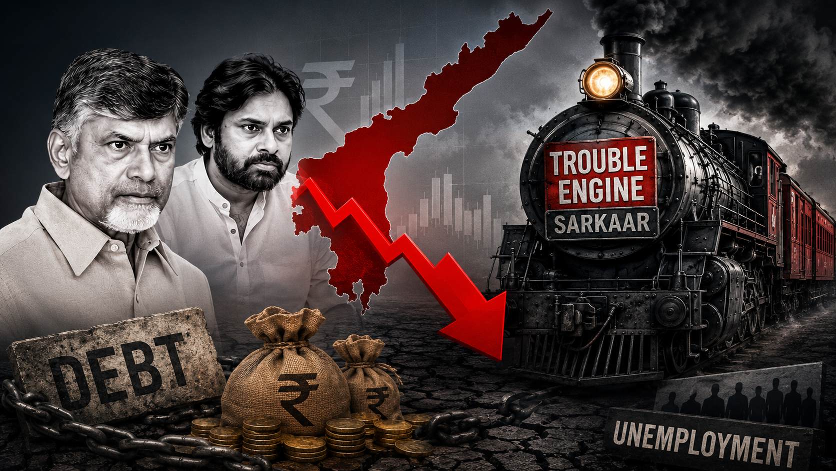 ఏపీ ట్రబుల్ ఇంజన్ సర్కార్ – నిరుద్యోగం, అప్పులు, పెట్టుబడులపై రాజకీయ విమర్శలు