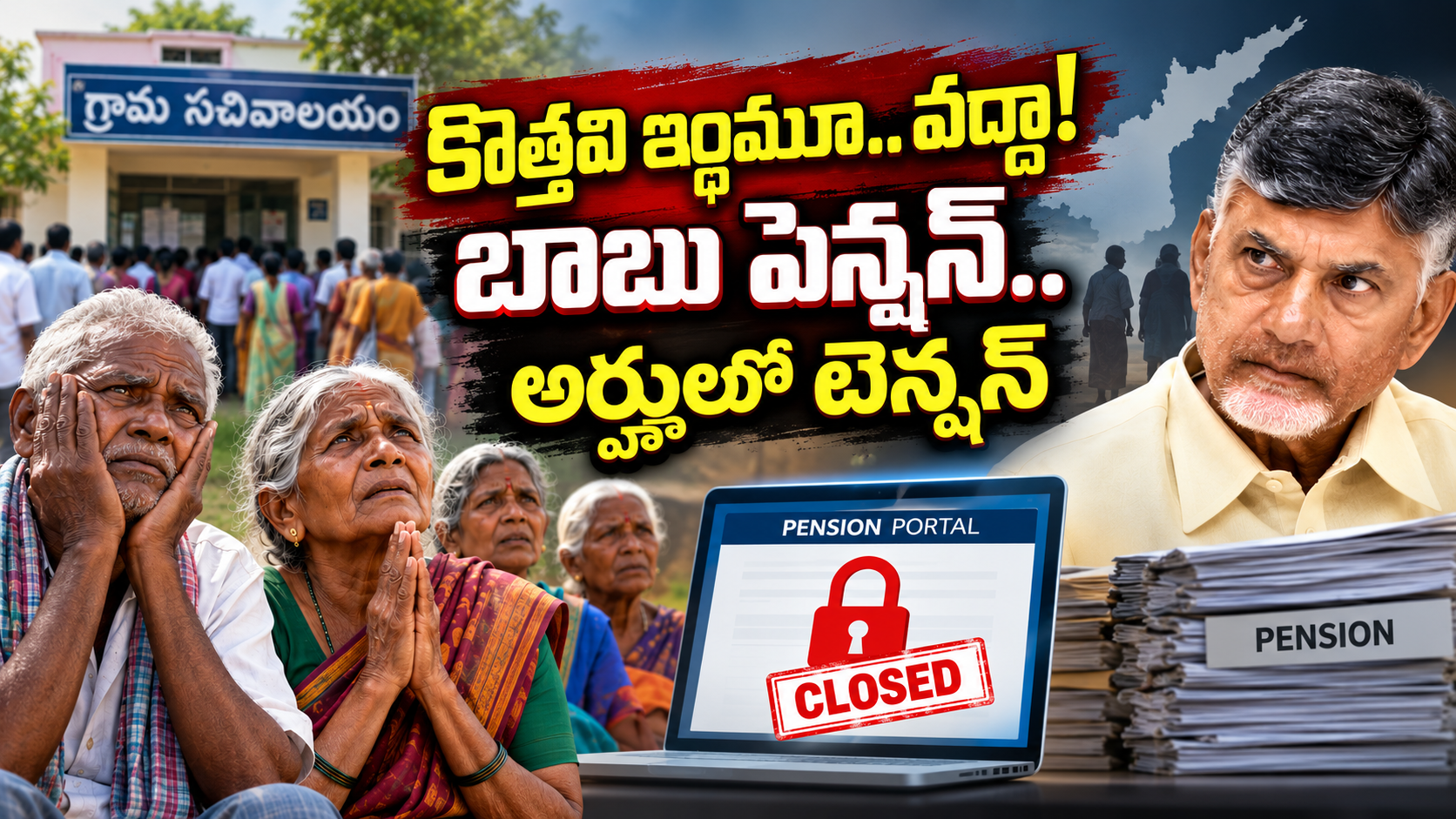 బాబు పెన్షన్‌పై అర్హుల్లో టెన్షన్