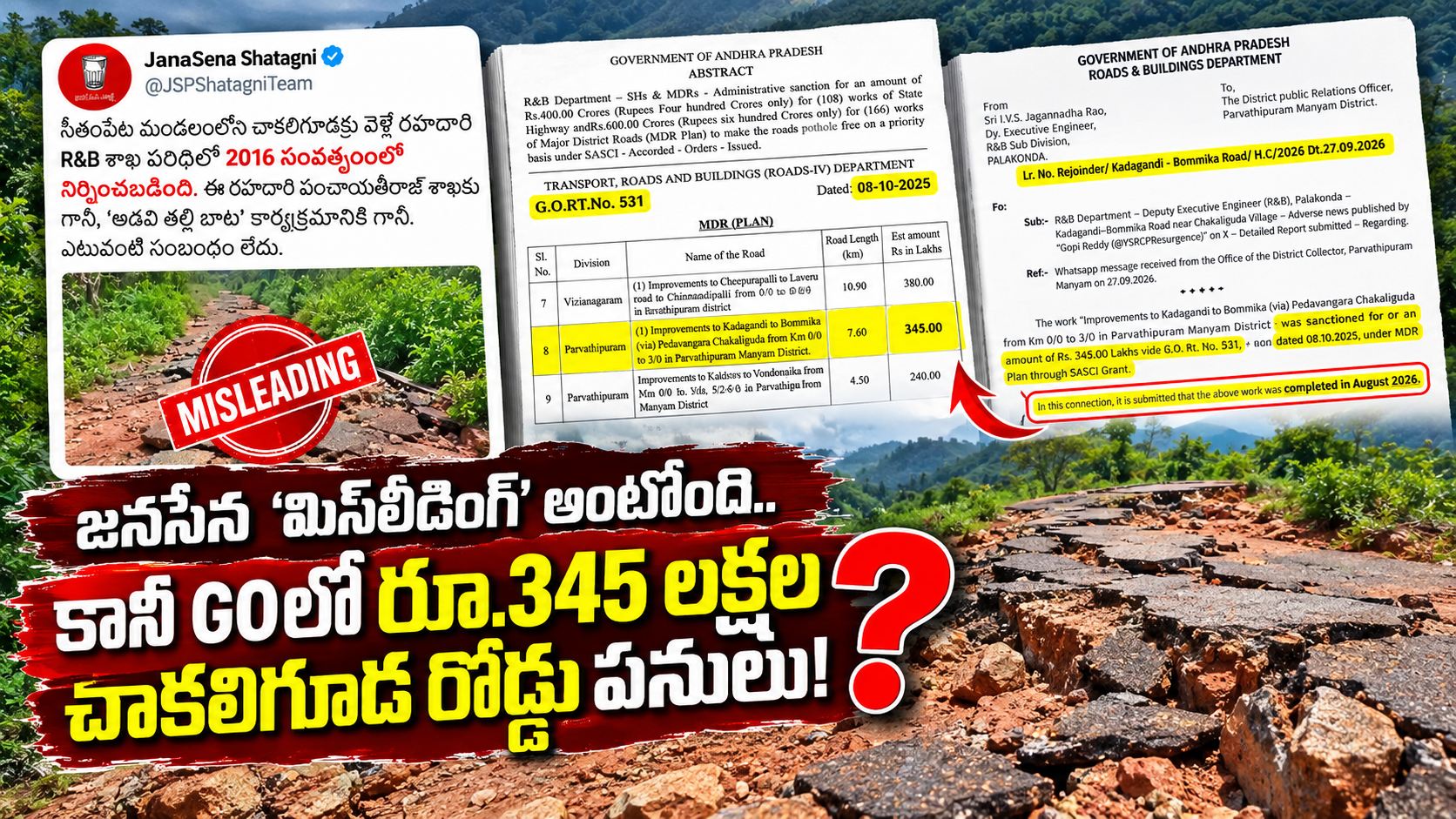 చాకలిగూడ రోడ్డు రూ.345 లక్షల G.O.పై వివాదం