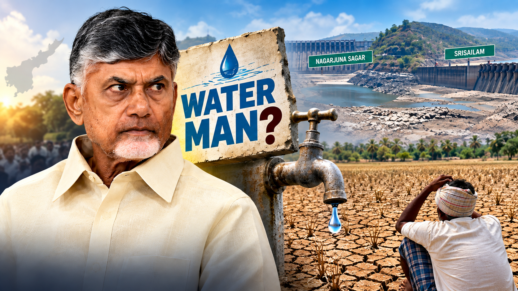 చంద్రబాబు వాటర్ మ్యాన్ ప్రచారం మధ్య ఆంధ్రప్రదేశ్‌లో నీటి కరువు పరిస్థితులు