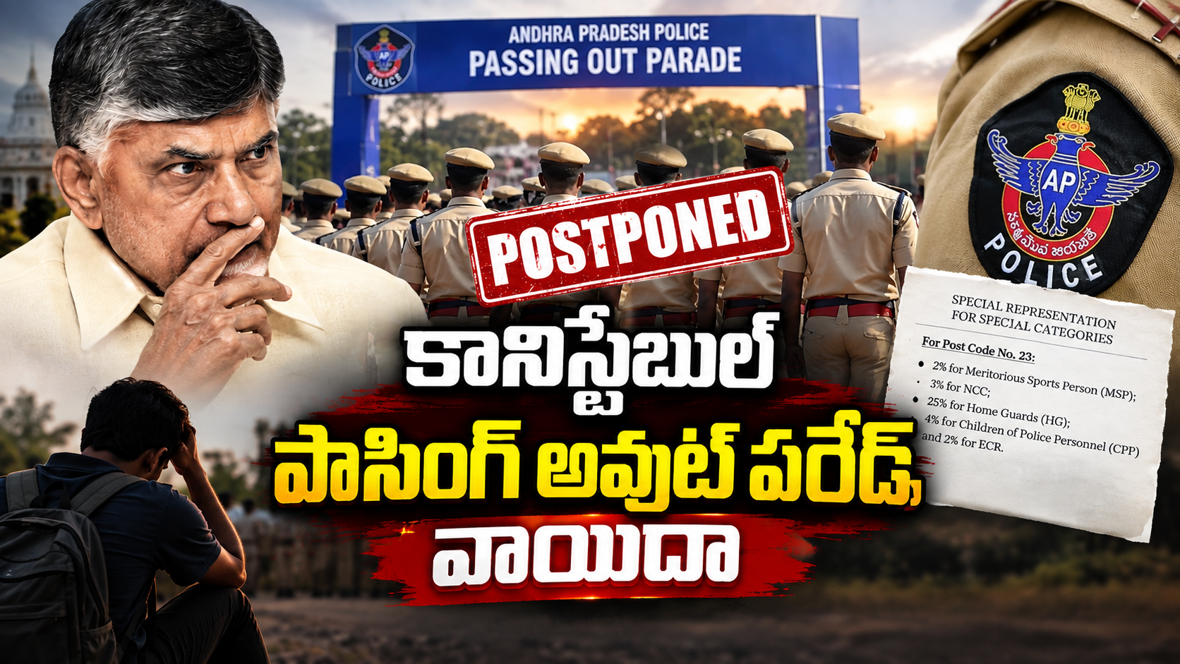 కానిస్టేబుల్ పాసింగ్ అవుట్ పరేడ్ వాయిదా