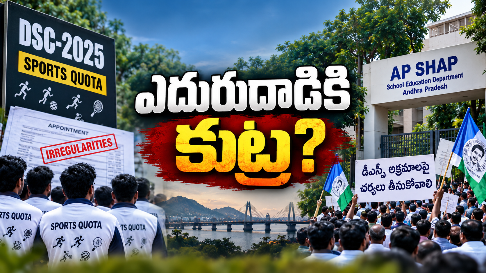 డీఎస్సీ స్పోర్ట్స్ కోటా అక్రమాలపై విజయవాడలో నిరసన