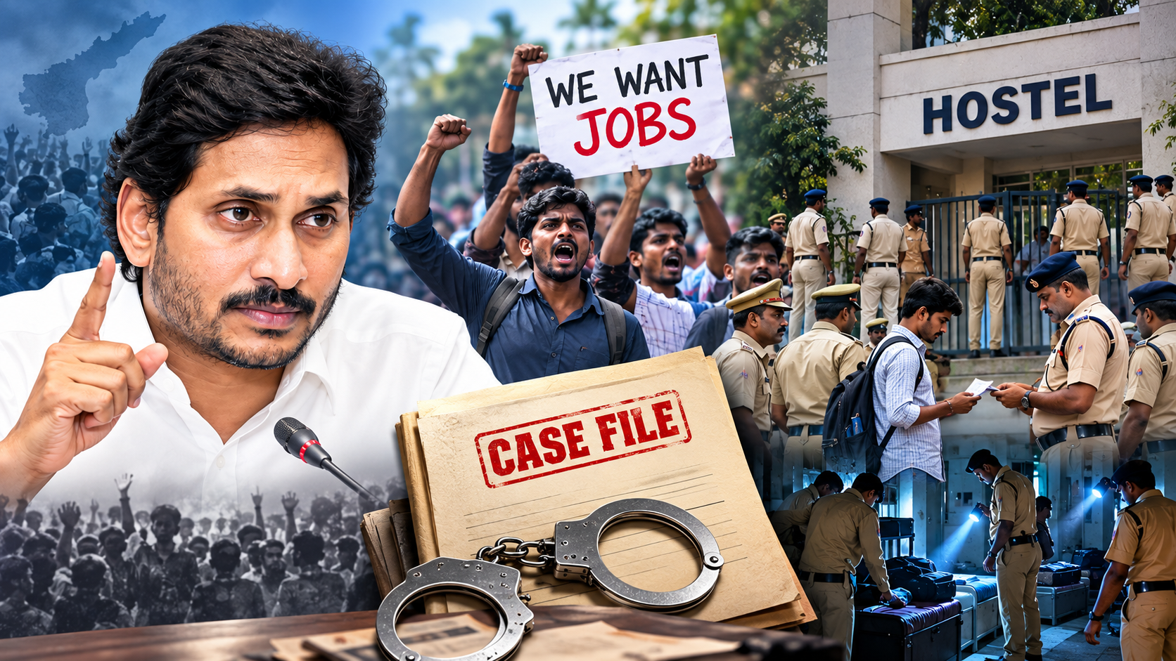 కాకినాడలో నిరుద్యోగులపై పోలీసు కేసులు