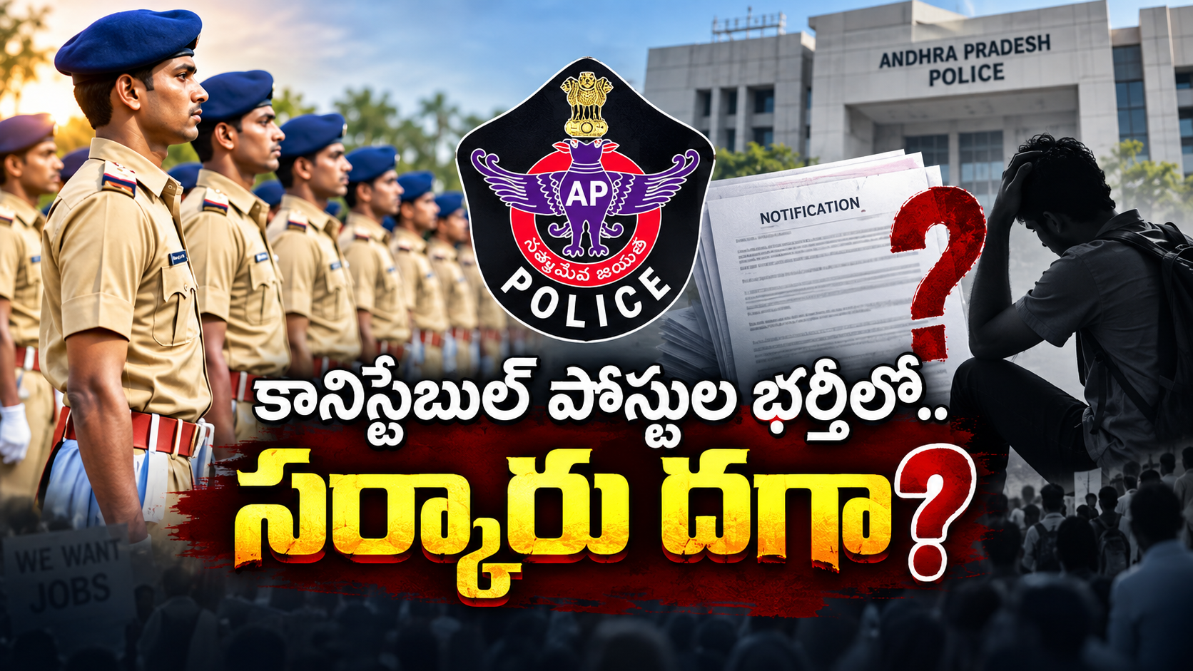 కానిస్టేబుల్ పోస్టుల భర్తీపై ఆంధ్రప్రదేశ్‌లో నిరుద్యోగుల ఆందోళన