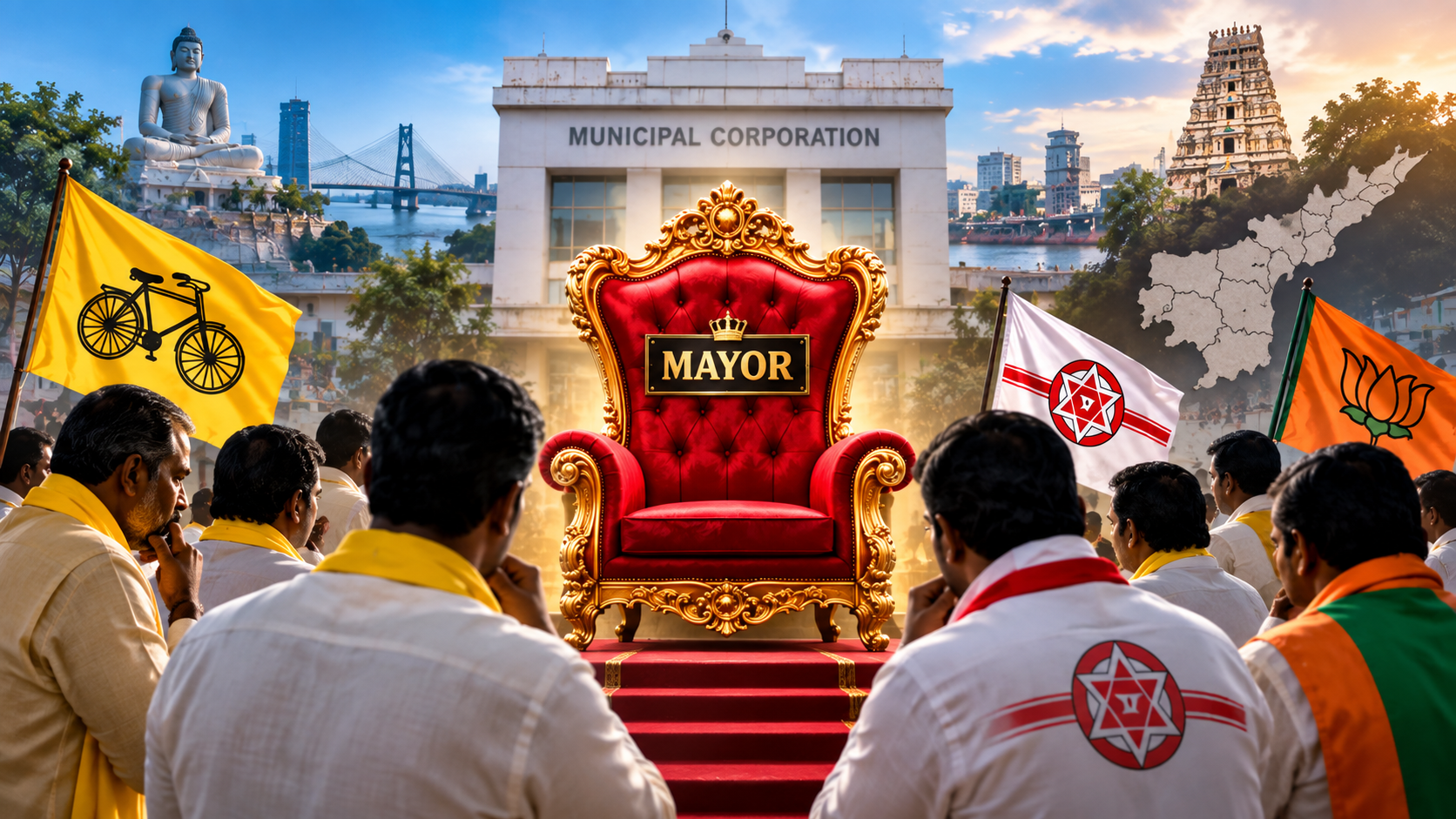 కూటమిలో మేయర్ పోరు – విజయవాడ, విశాఖ మేయర్‌ పీఠాల కోసం నేతల పోటీ