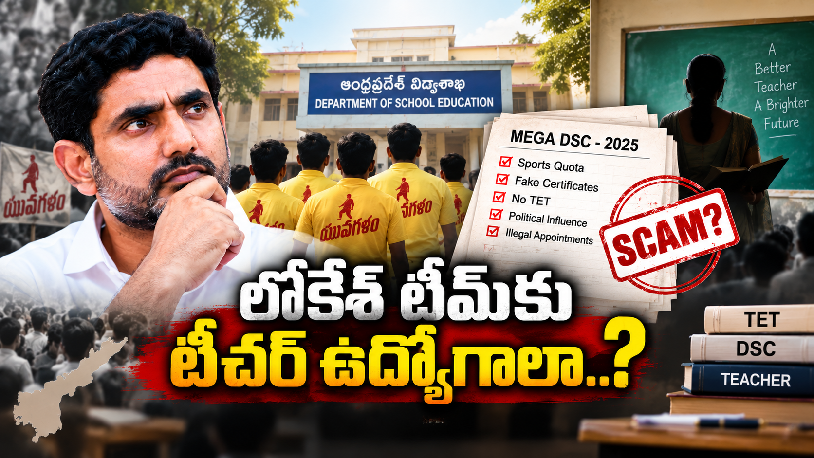 మెగా డీఎస్సీ 2025 టీచర్ ఉద్యోగాలపై ఆరోపణలు