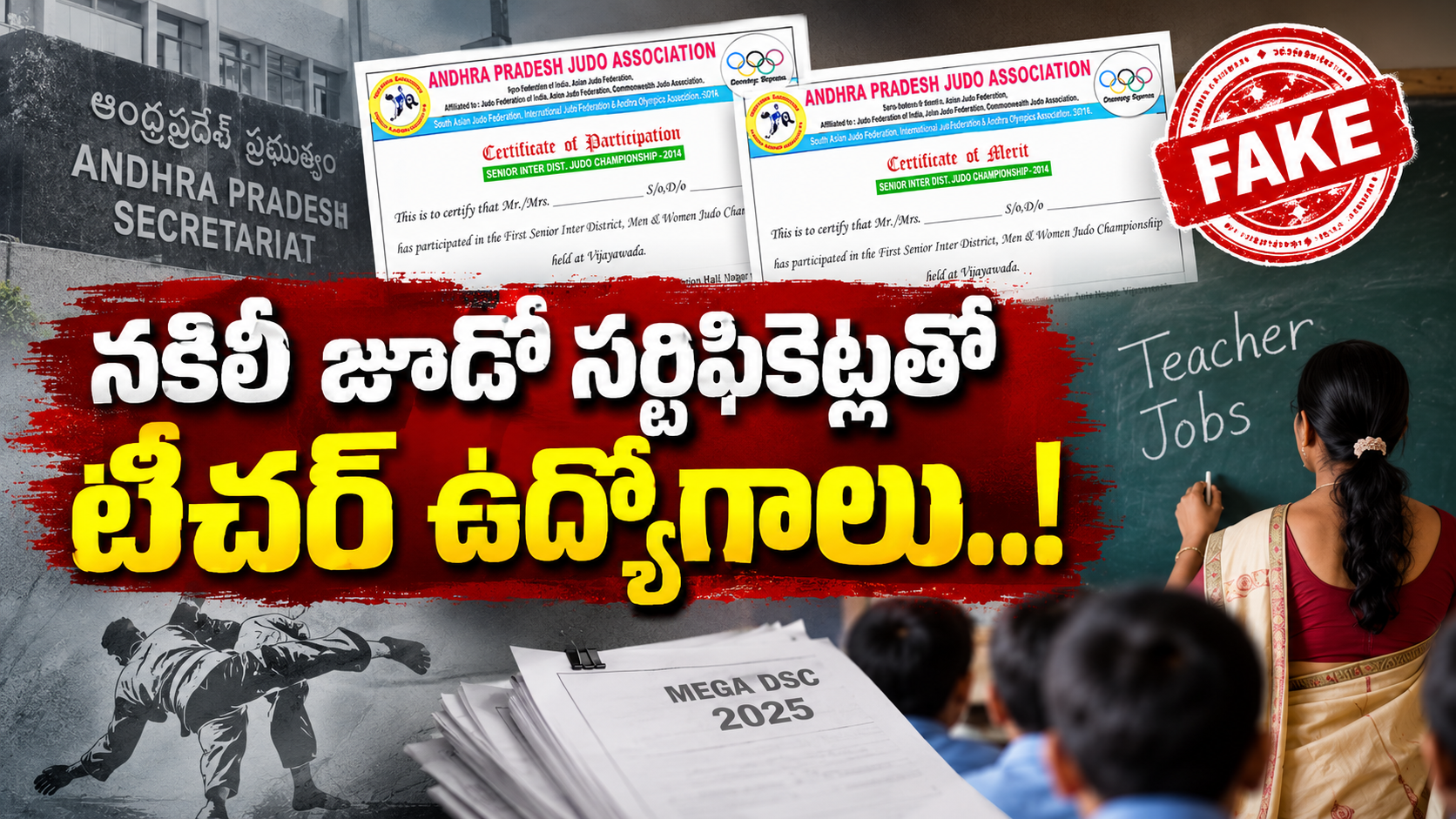 నకిలీ జూడో సర్టిఫికెట్లతో టీచర్ ఉద్యోగాల ఆరోపణలు