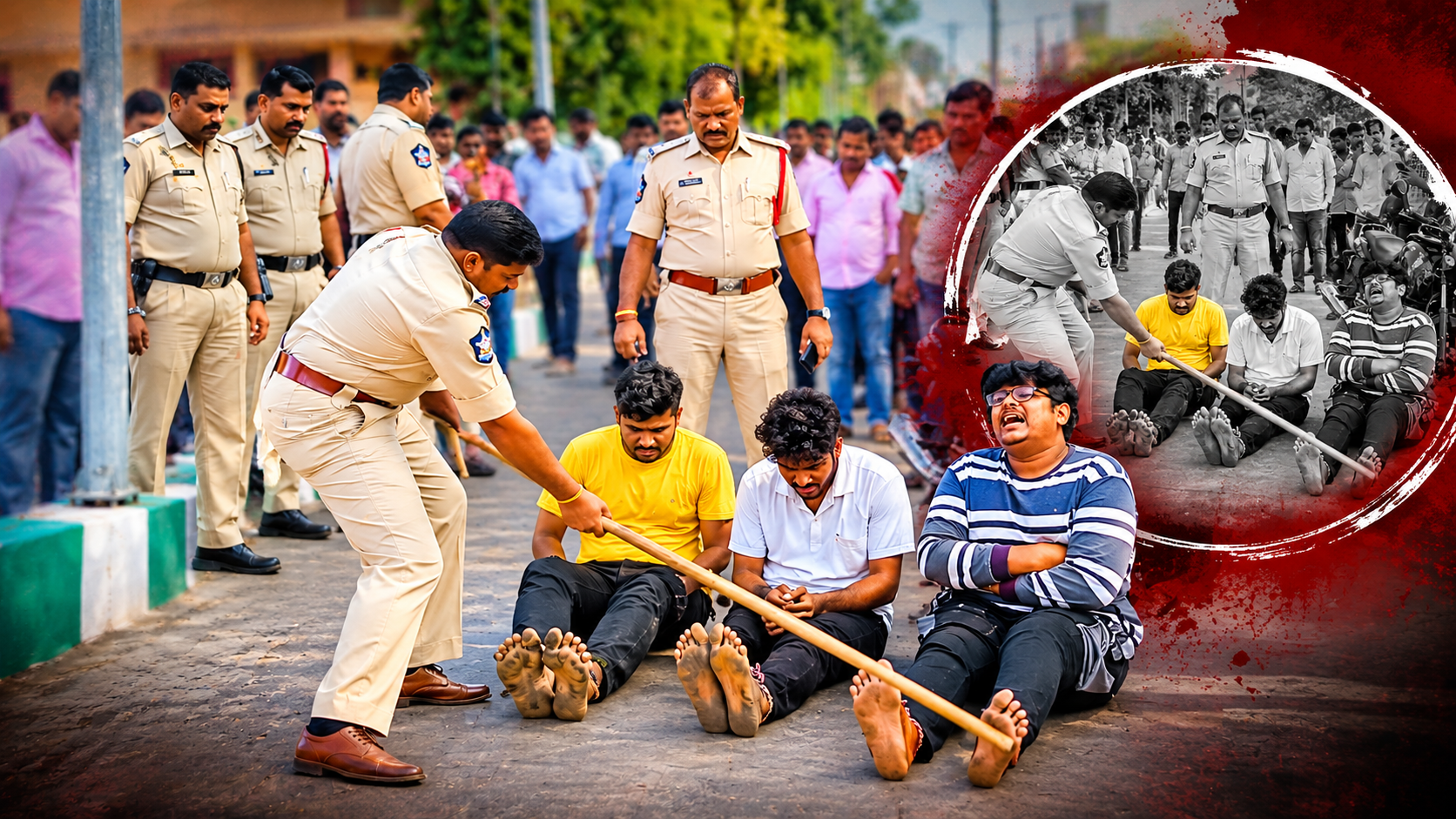 తెనాలి పోలీసుల థర్డ్ డిగ్రీ ఘటనలో యువకులపై పోలీసుల చర్య