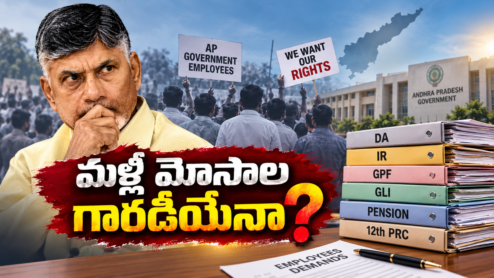 ఉద్యోగుల డిమాండ్లుపై చంద్రబాబు ప్రభుత్వం నిర్వహించిన చర్చలు