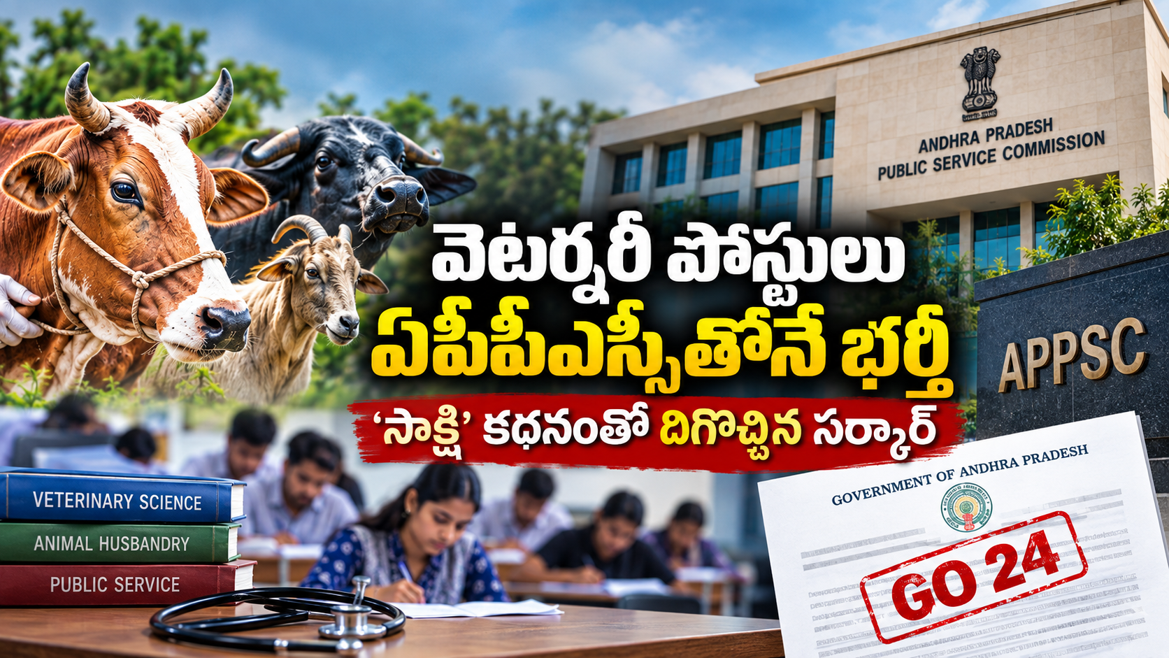 వెటర్నరీ పోస్టులు ఏపీపీఎస్సీతోనే భర్తీకి జీవో 24 జారీ